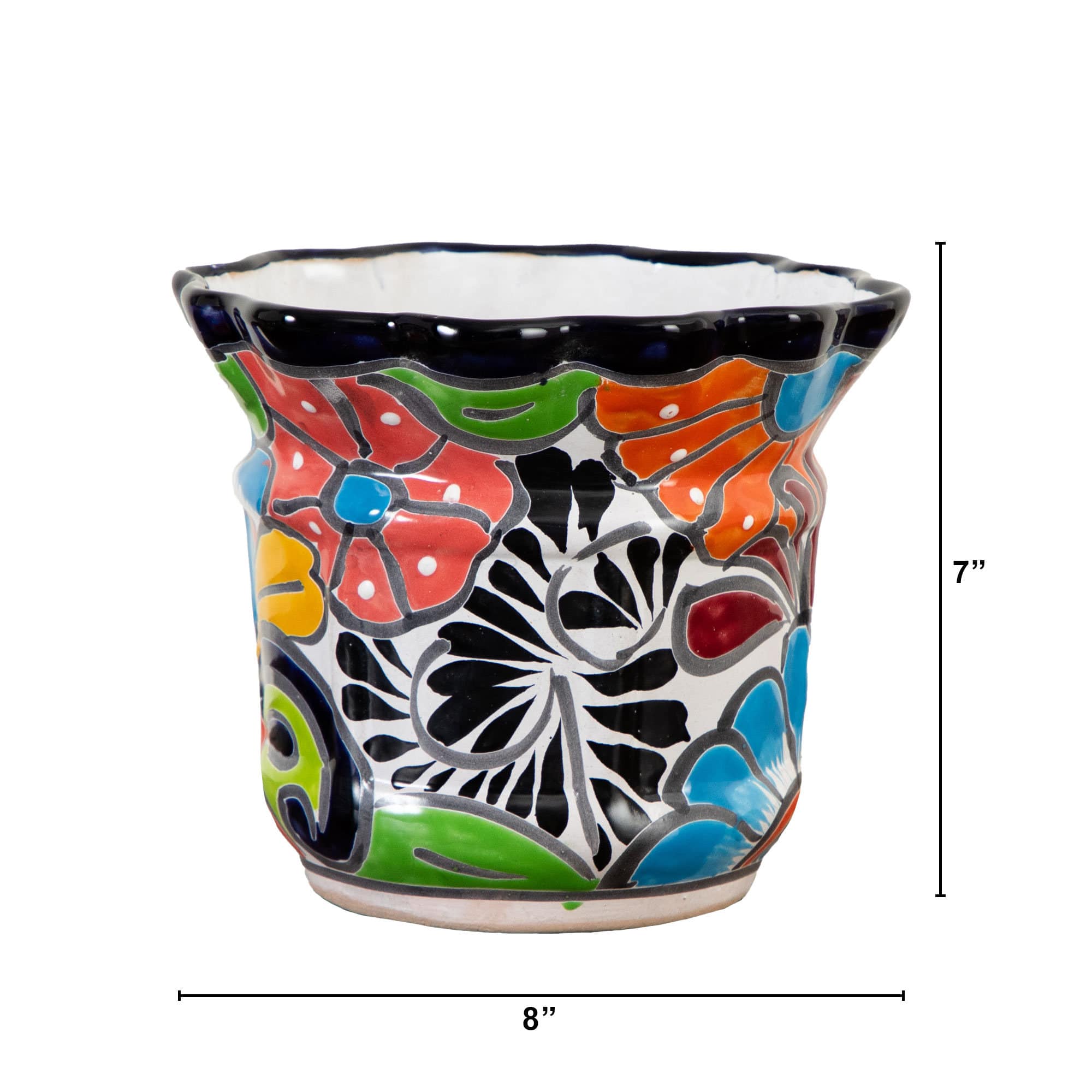 8&#x22; Handmade Mexican Talavera Ceramic Planter