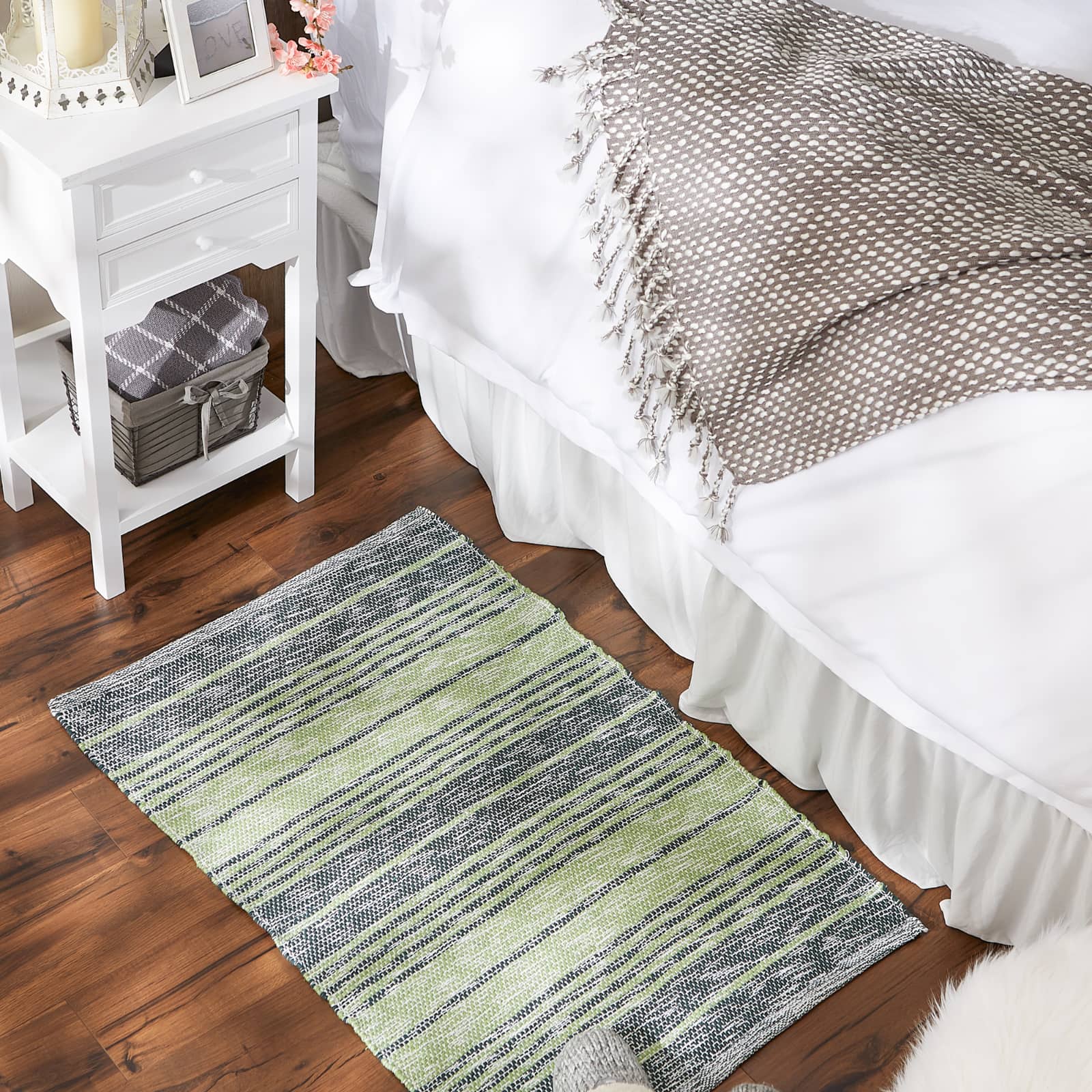 DII® Variegated Stripe Handwoven Recycled Yarn Rug, 2ft. x 3ft.