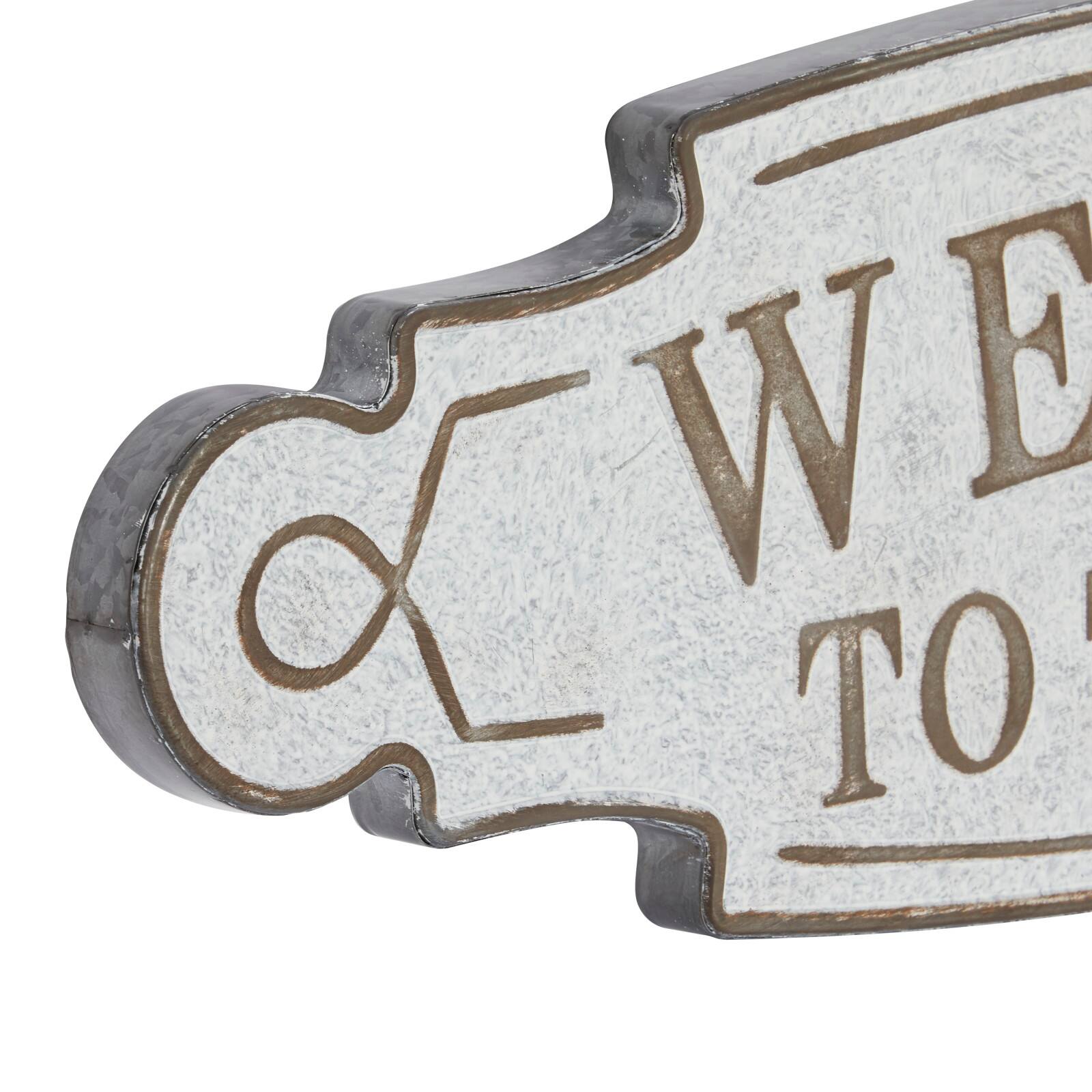 36" Beige Farmhouse Metal Wall Sign