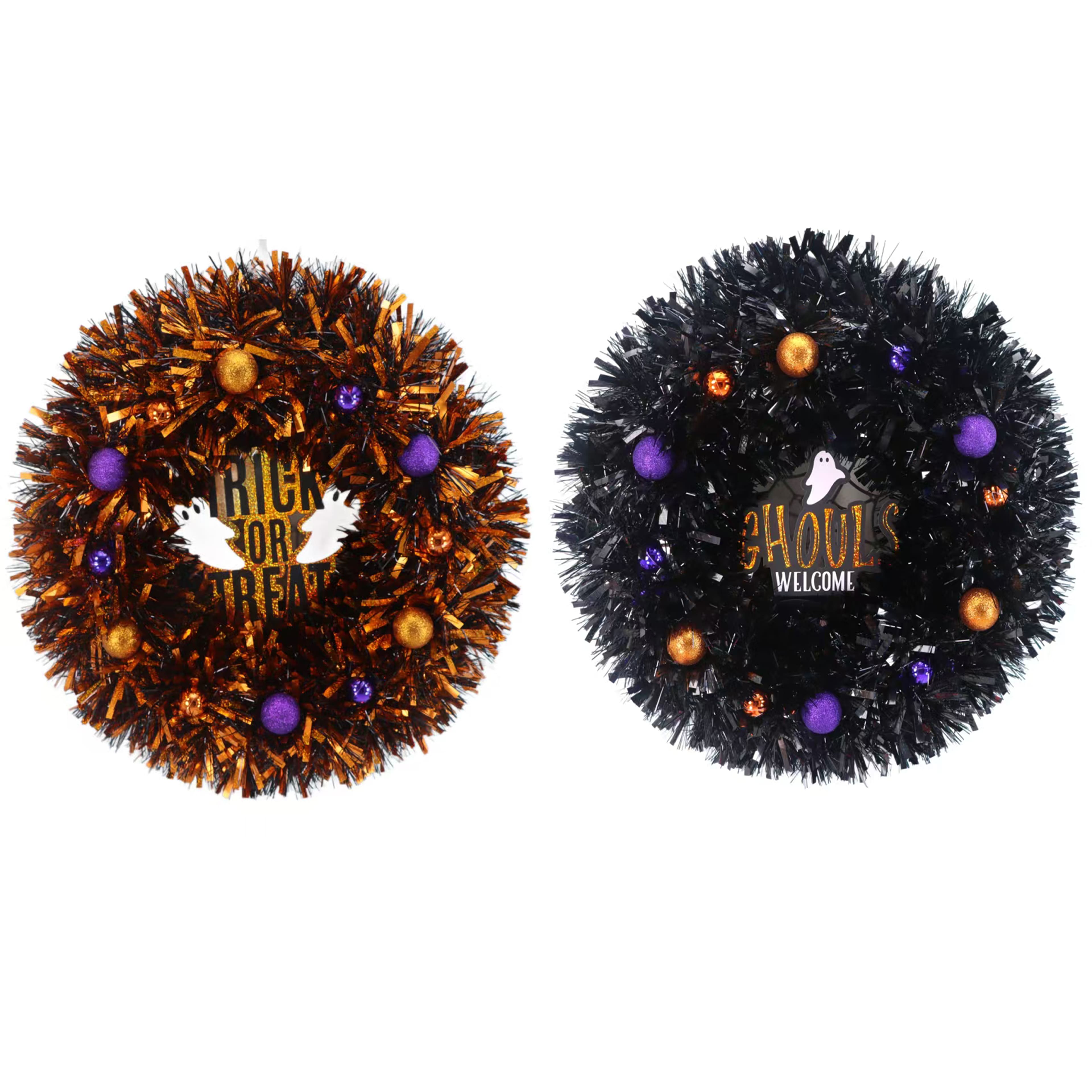 Assorted 18&#x22; Halloween Tinsel Wreath, 1pc. by Ashland&#xAE;