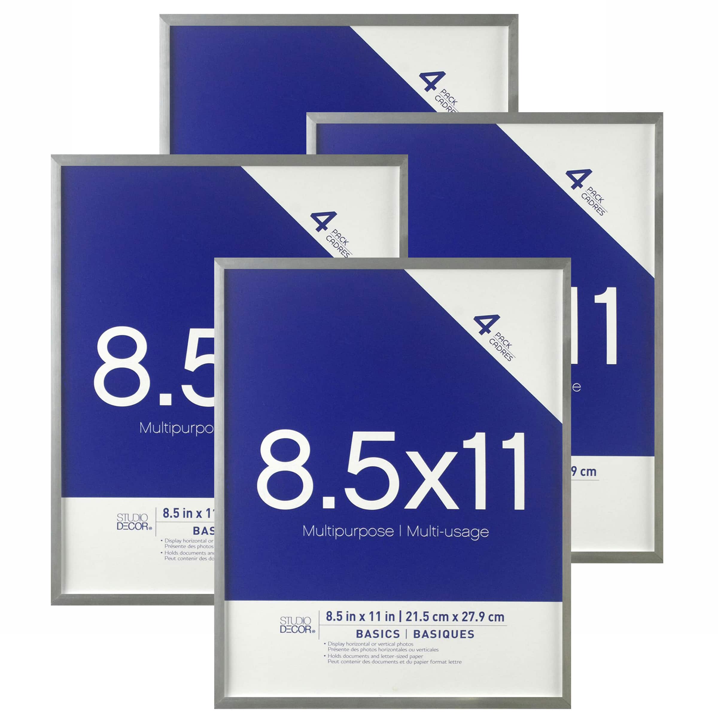 4 Pack Multipurpose 8.5" x 11" Wall Frames, Basics by Studio Décor®
