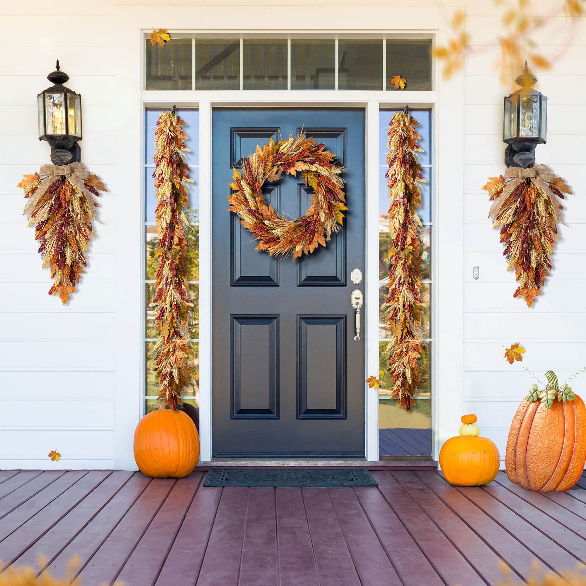 Glitzhome&#xAE; 72&#x22; Fall Multi-Colored Sorghum Garland