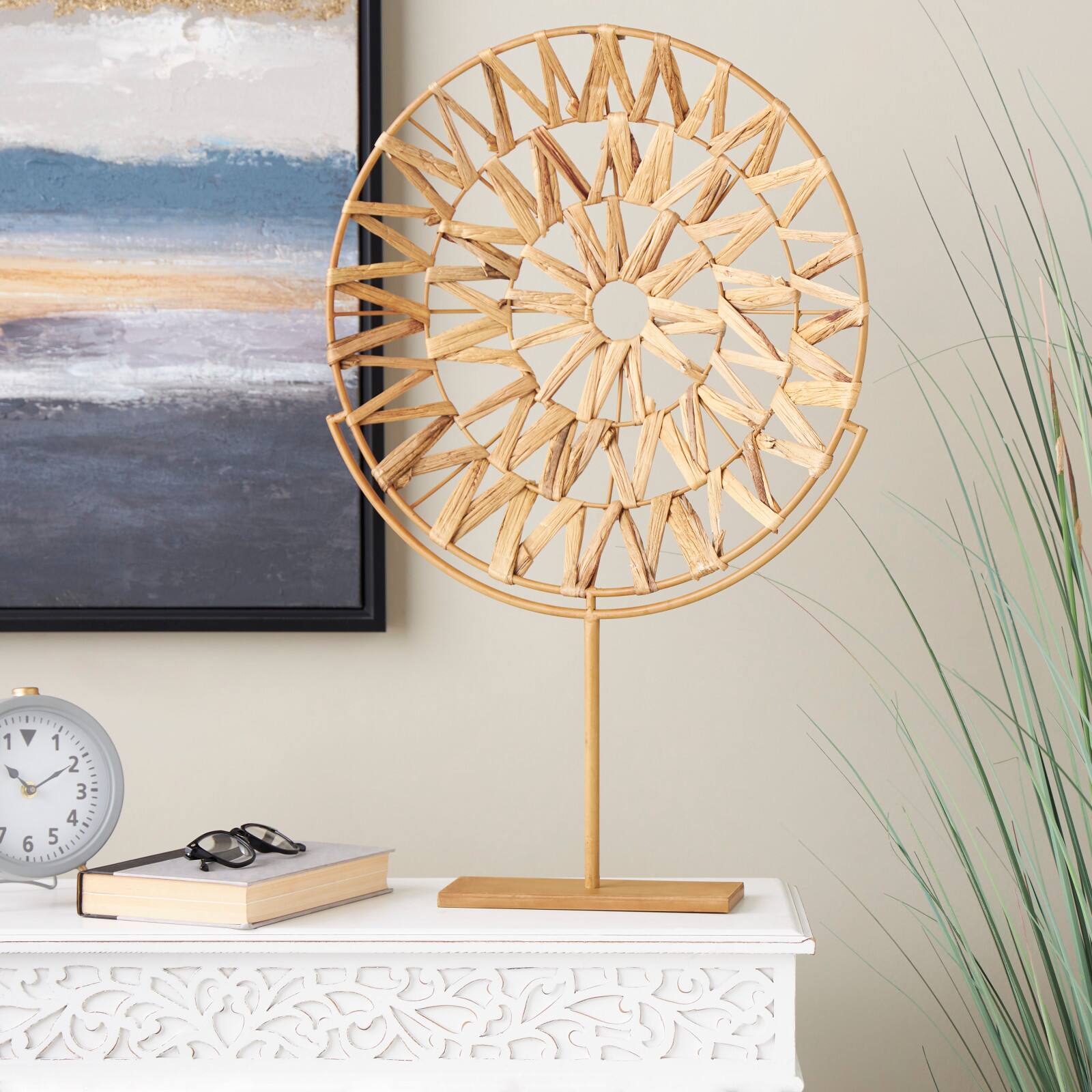 28" Brown Metal Abstract Sculpture