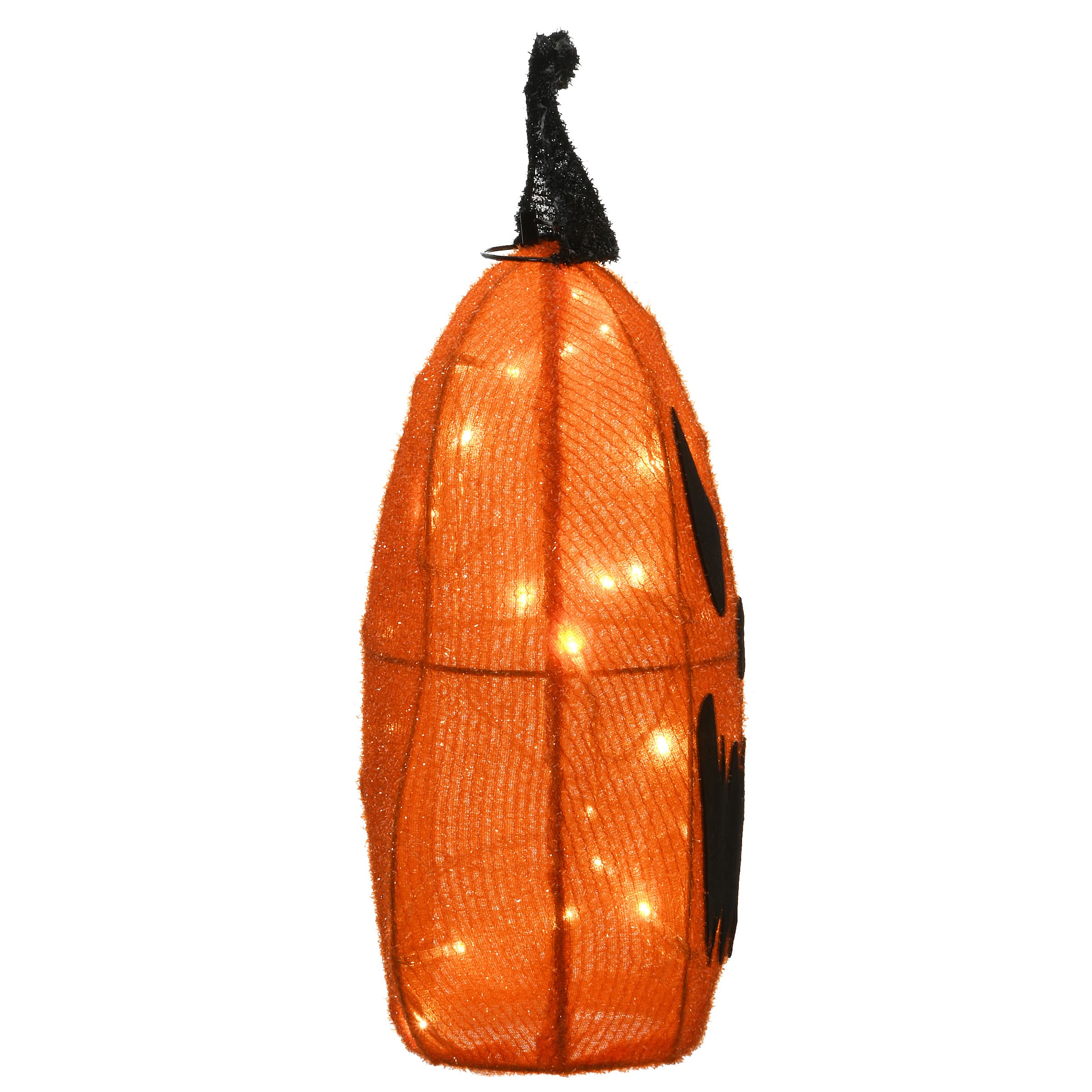 16" Orange LED Scary Jack-O-Lantern Halloween Decor