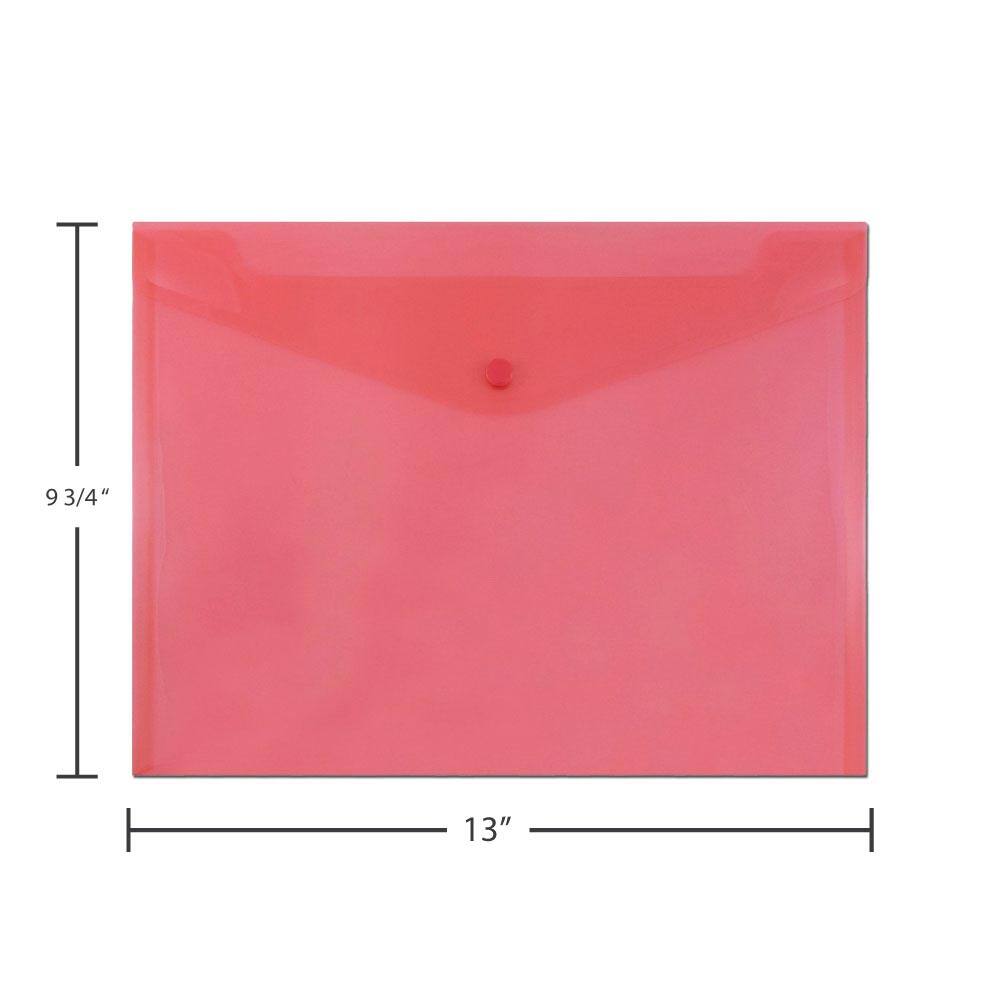 JAM Paper 9.75" x 13" Plastic Snap Closure Envelopes, 12ct.