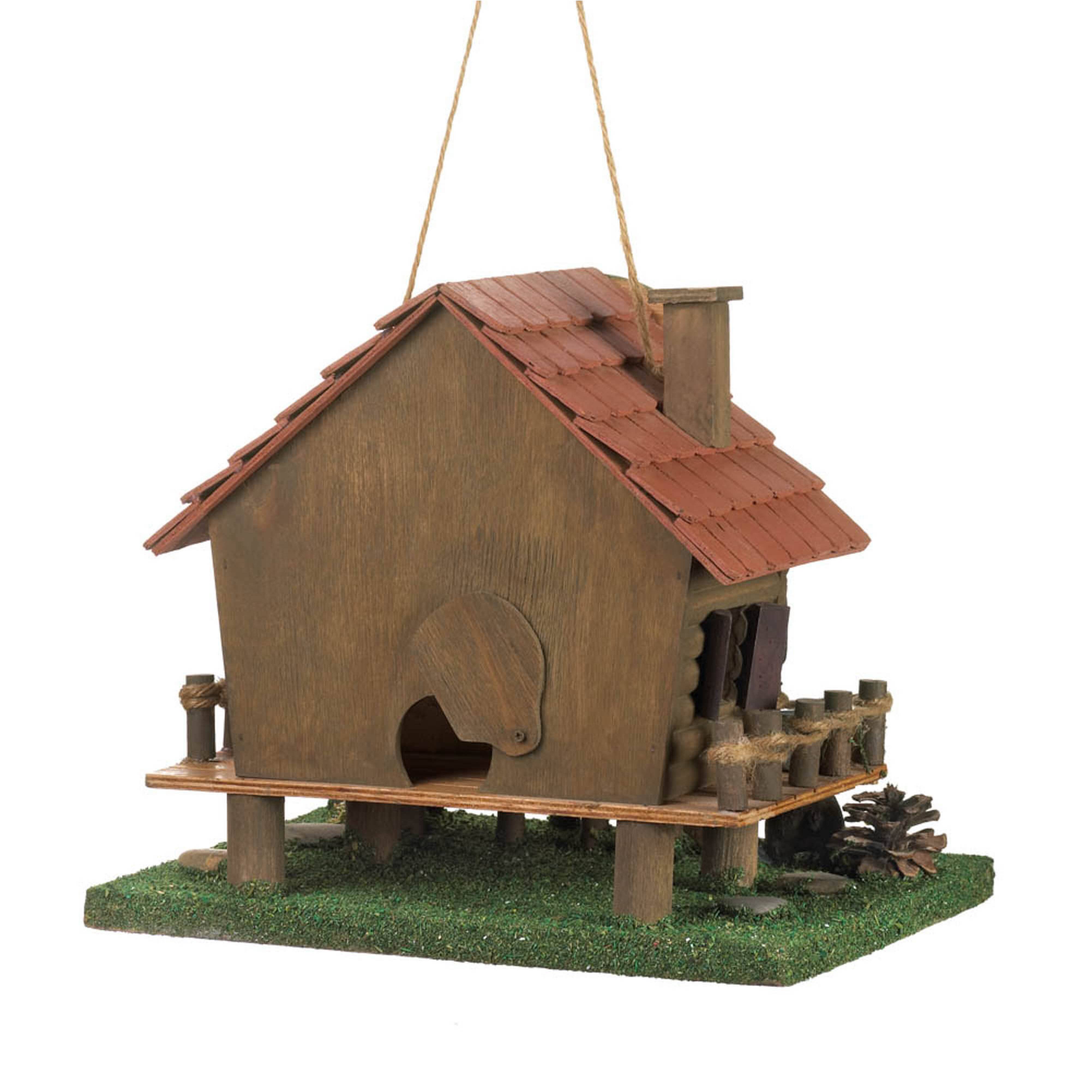 10.25&#x22; Rustic Woodland Cabin Birdhouse