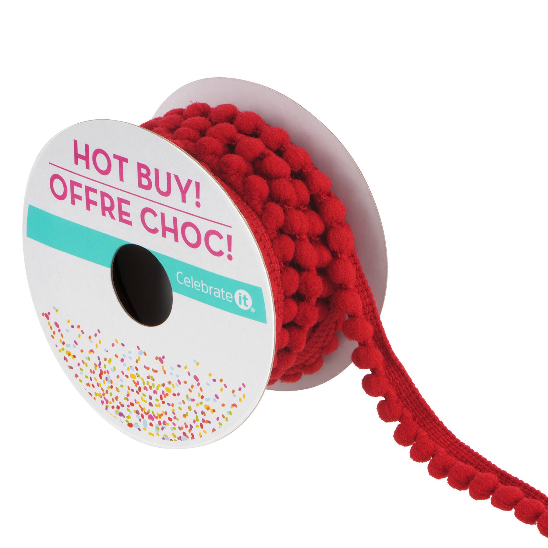 3/8" x 5yd. Pom Pom Trim Ribbon by Celebrate It® Hot Buy!