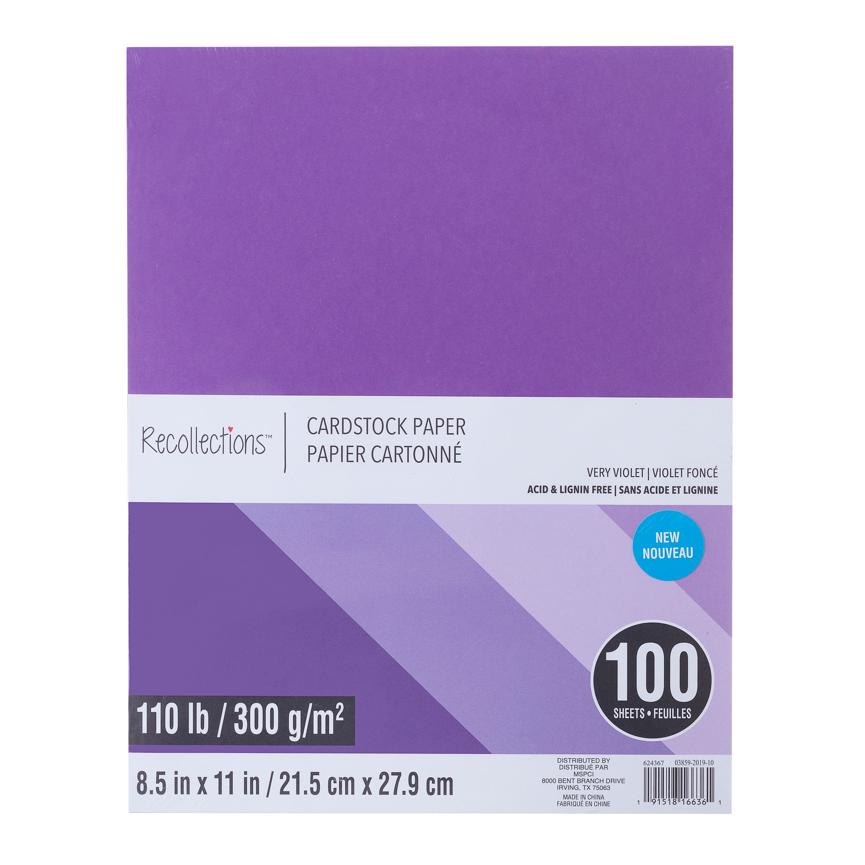 RECOLLECTIONS CARDSTOCK Paper 8 1/2 x 11 100 Sheets 110 lb