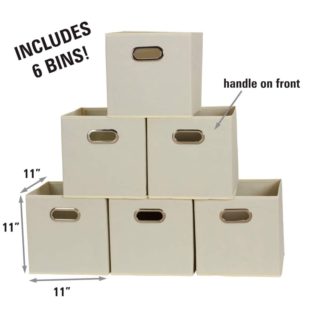 6 Pack Household Essentials 11" Fabric Storage Bins