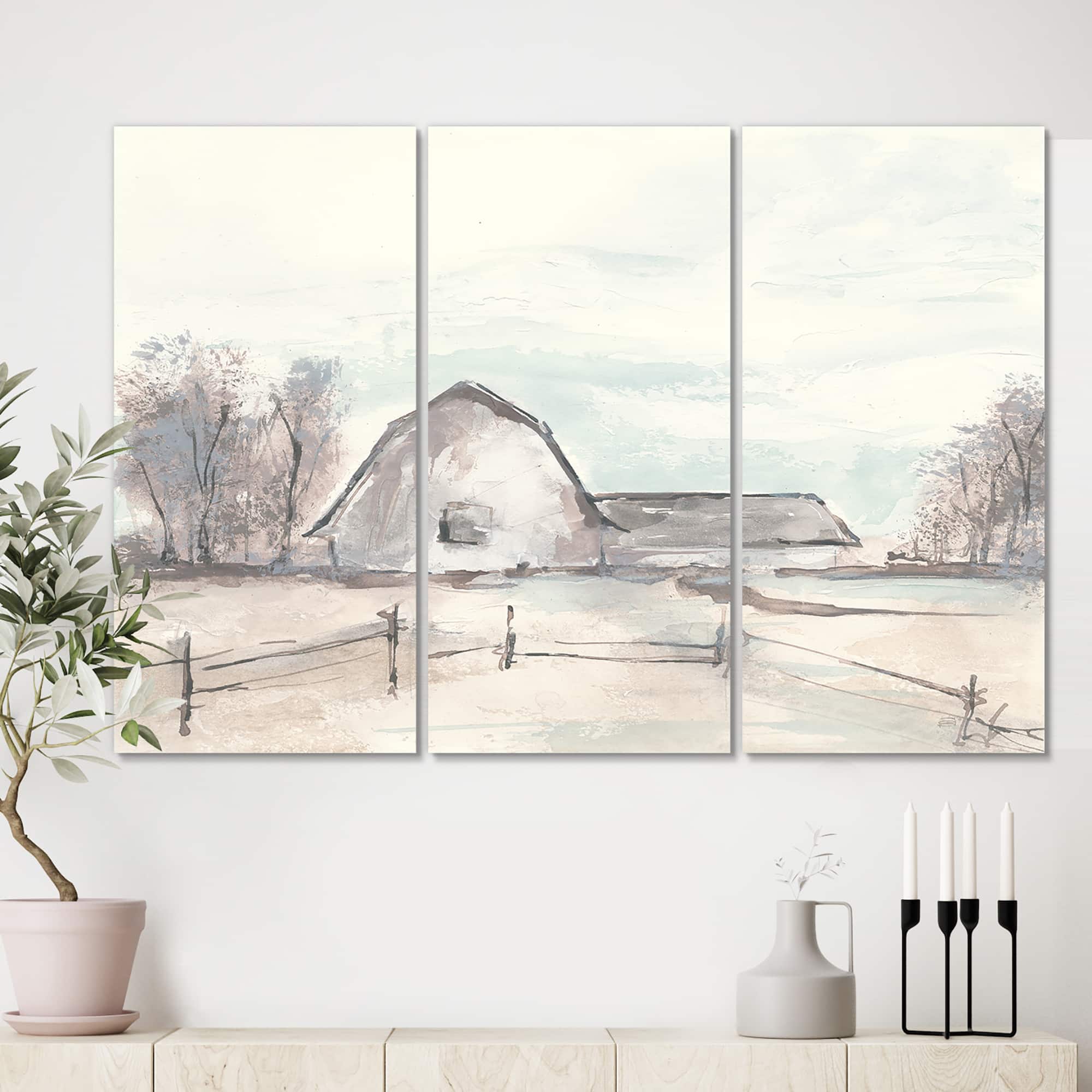 Designart - Farmhouse Barn Grey VIII - Modern Farmhouse Premium Canvas Wall Art