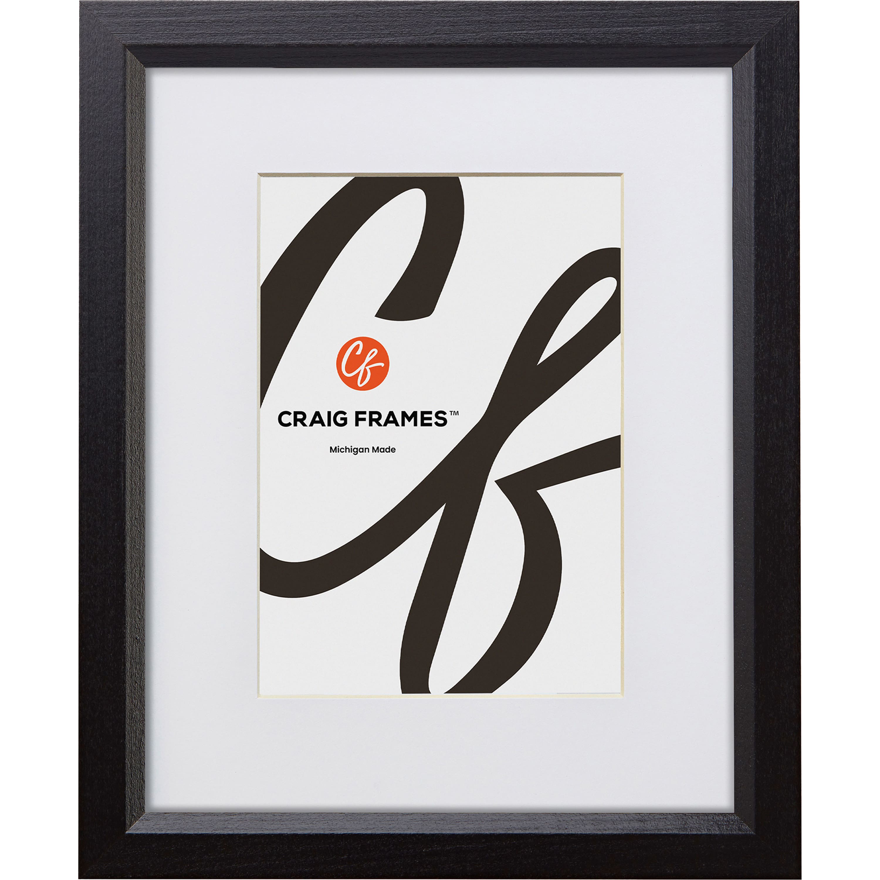 Craig Frames 4 Pack Economy Ebony Hardwood Picture Frame with Mat