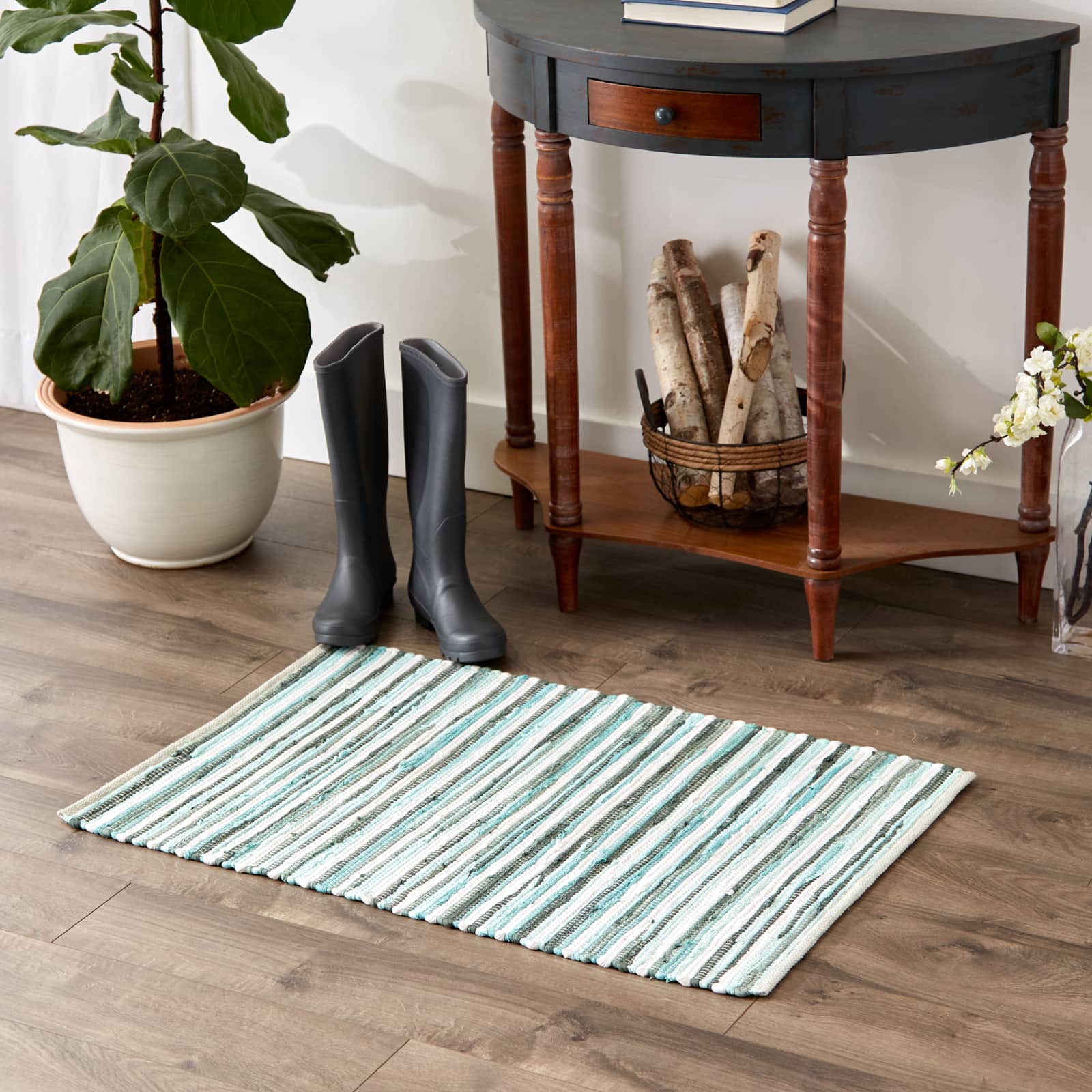 DII® Slim Stripe Cotton Chindi Rug, 2ft. x 3ft.