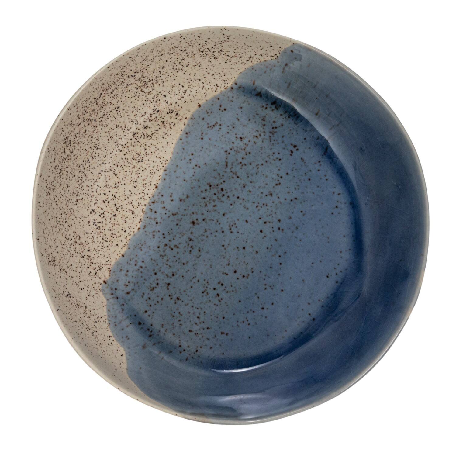 Hello Honey® 8.25" Blue & Cream Crackle Glaze Stoneware Serving Bowl