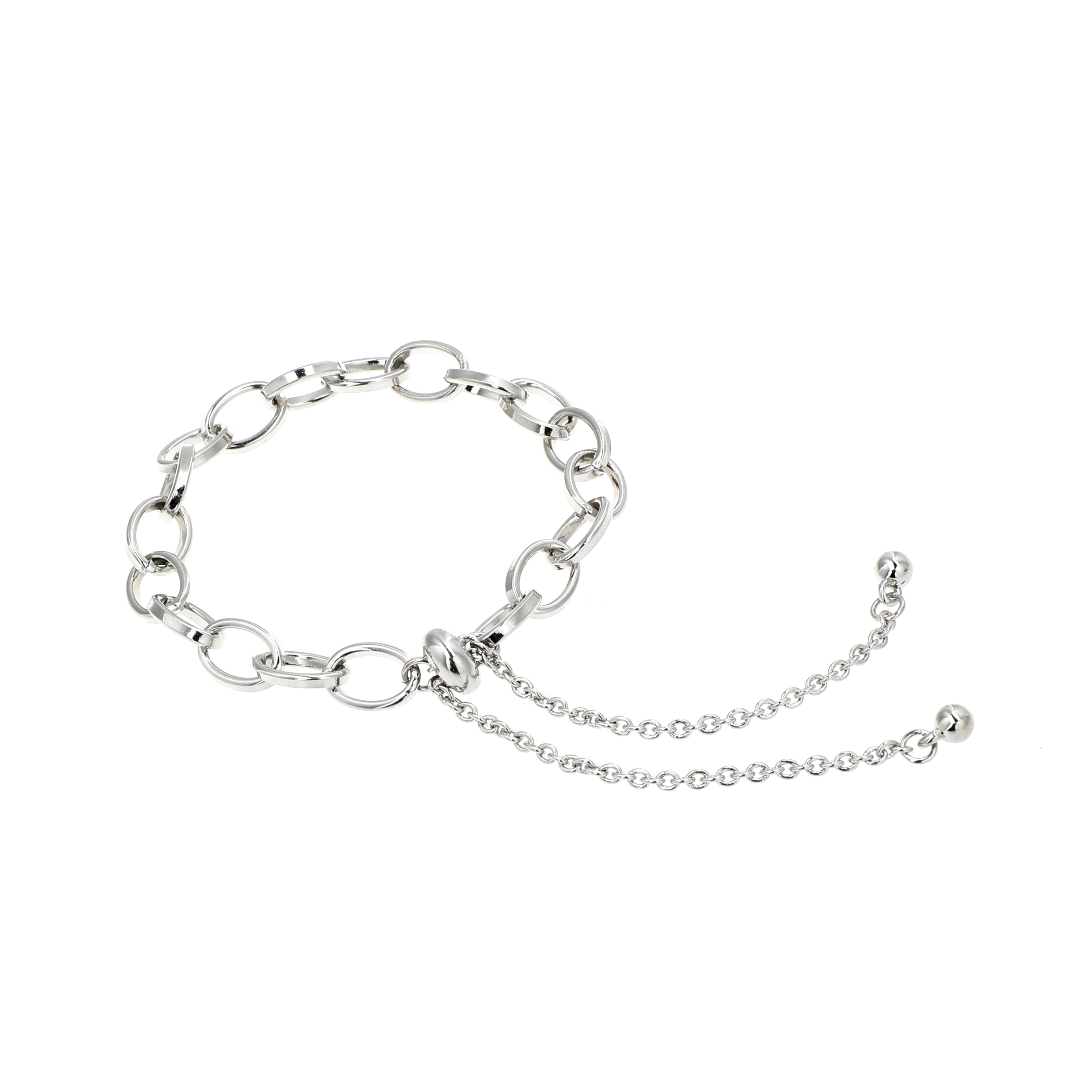 Rhodium Cable Slider Charm Bracelets, 2ct. by Bead Landing&#x2122;