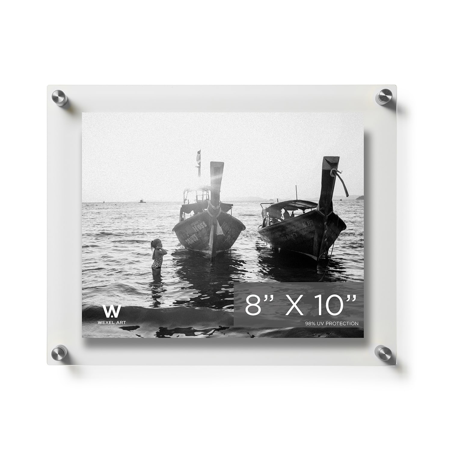 Wexel Art Double Panel Clear Acrylic Floating Wall Frame with Silver Hardware
