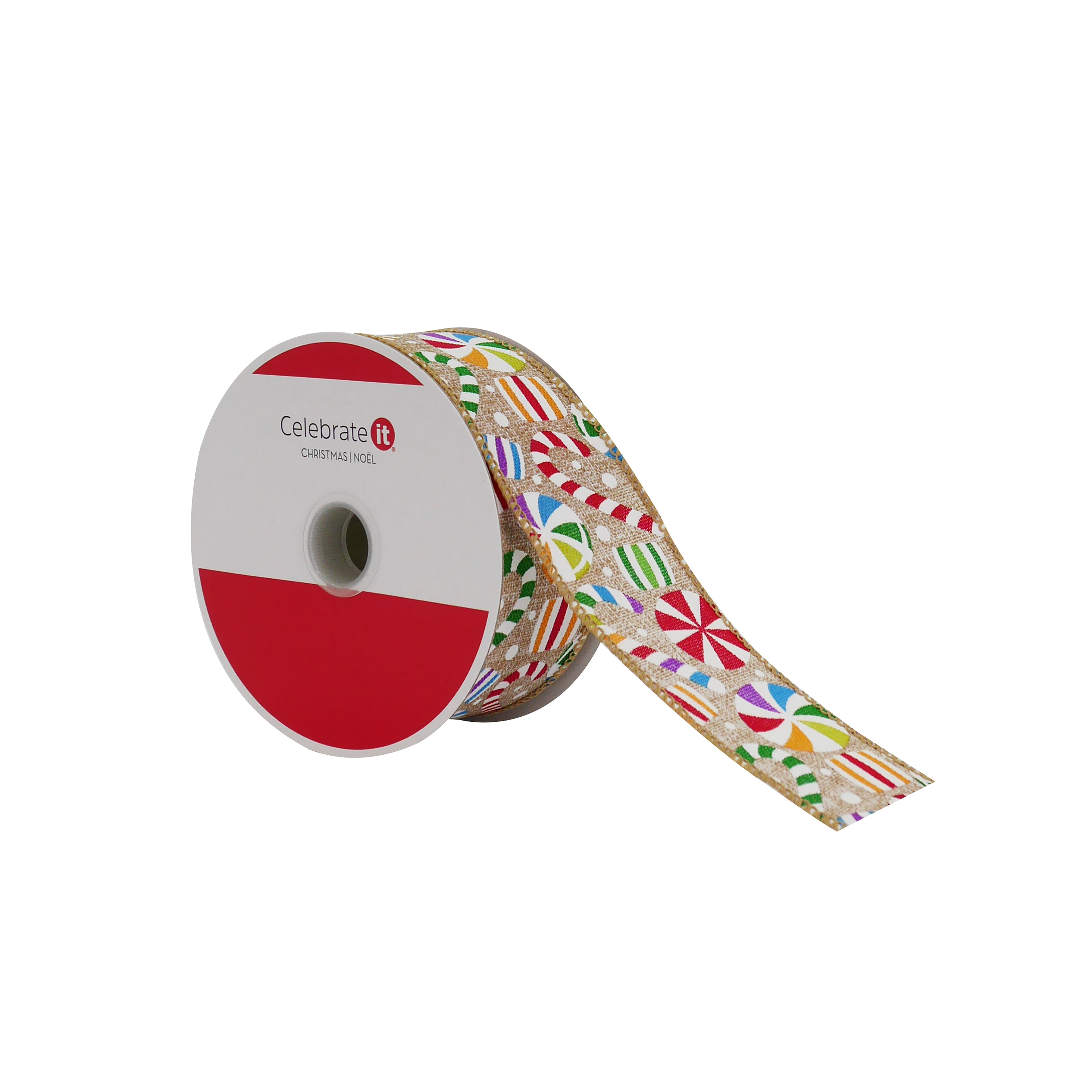 1.5&#x22; x 30ft. Multicolor Candy Wired Faux Linen Ribbon by Celebrate It&#xAE;