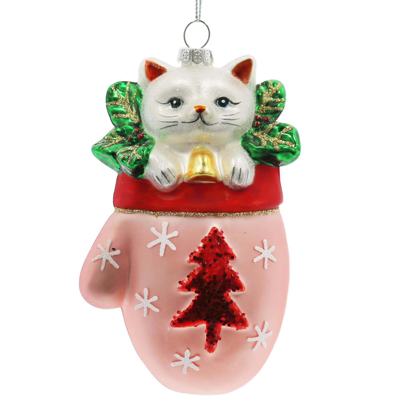 5&#x22; Kitten in a Mitten Glass Ornament by Ashland&#xAE;