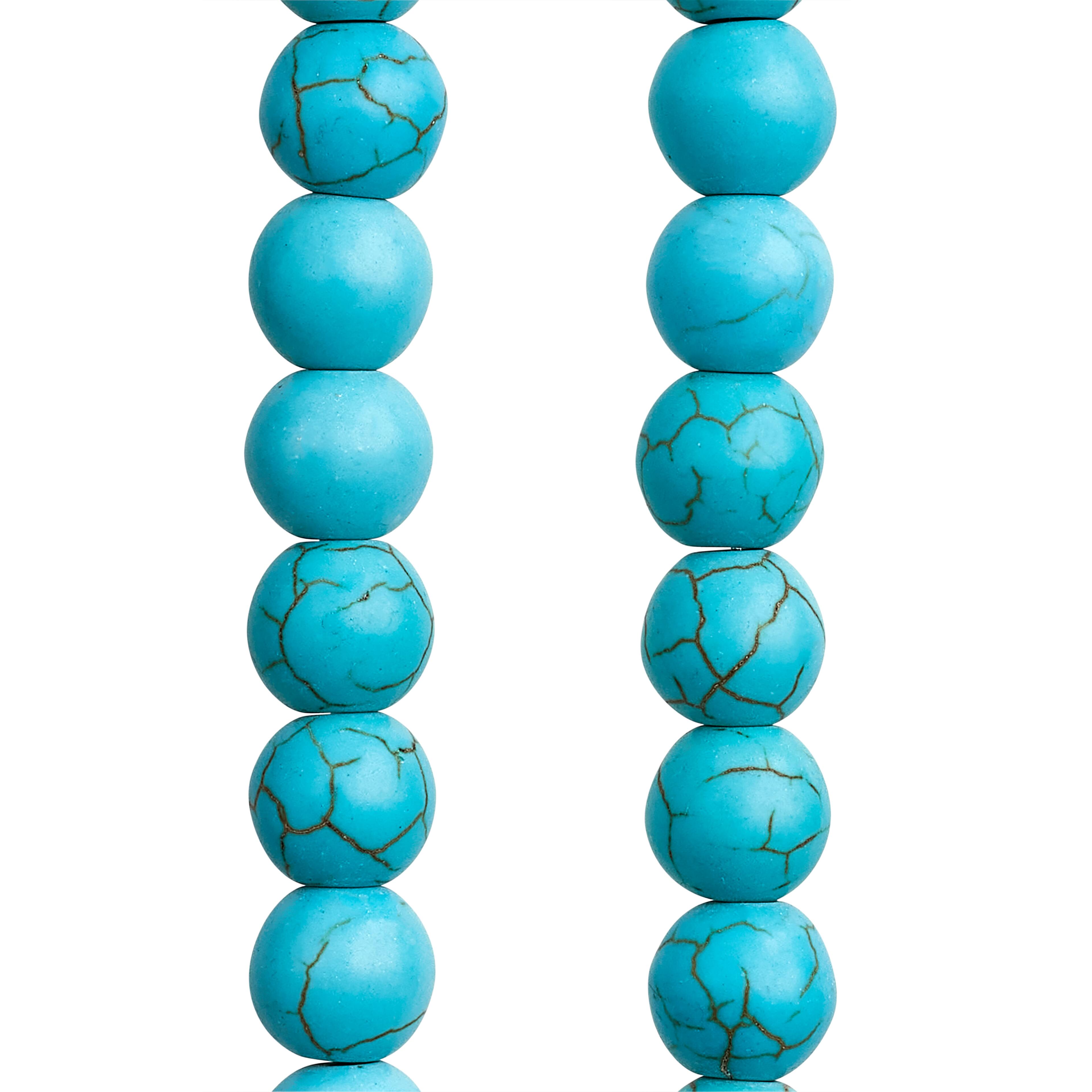 12 Pack: Turquoise Dyed Howlite Round Beads, 8mm by Bead Landing™