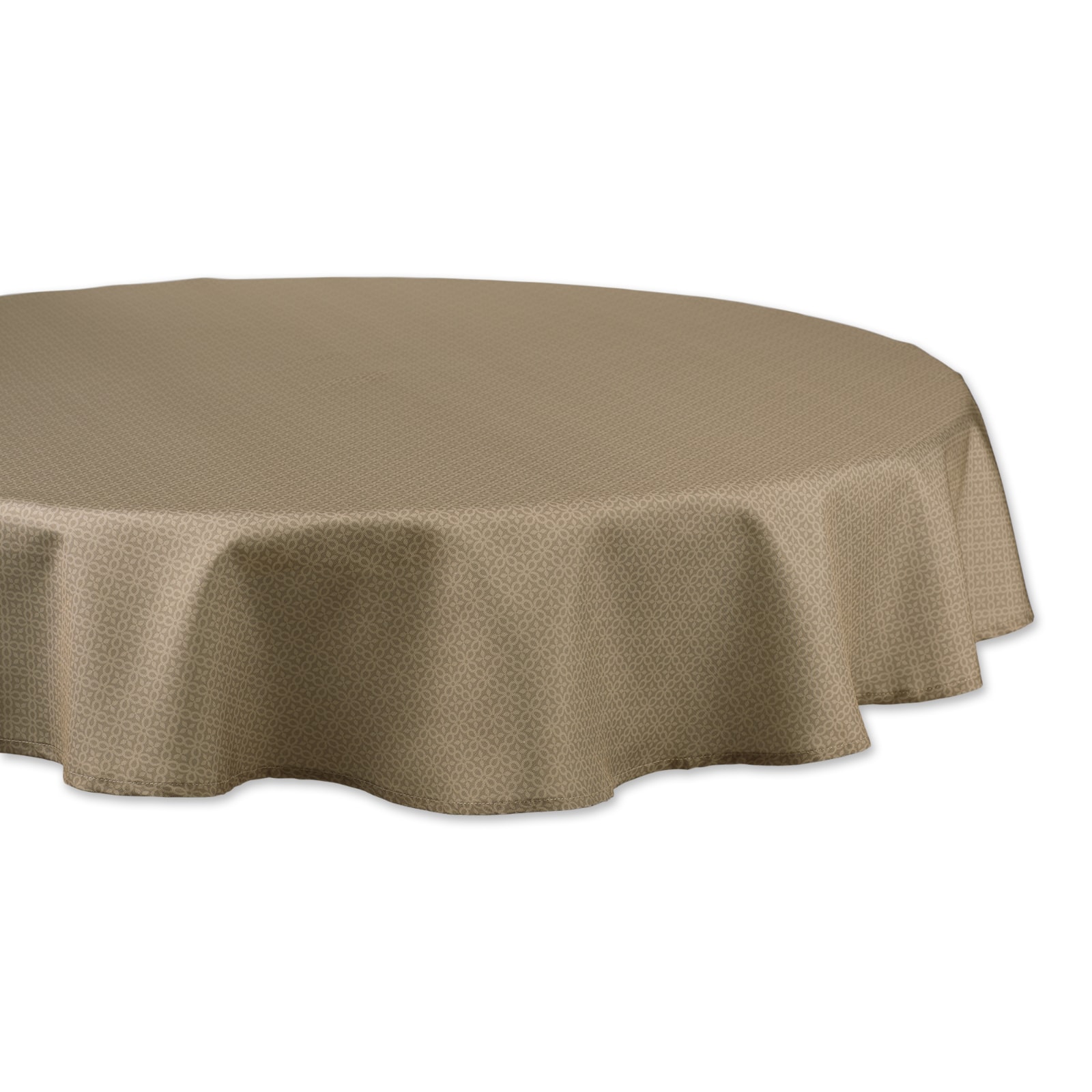 Stone Tonal Lattice Print Outdoor Tablecloth 60&#x22; Round