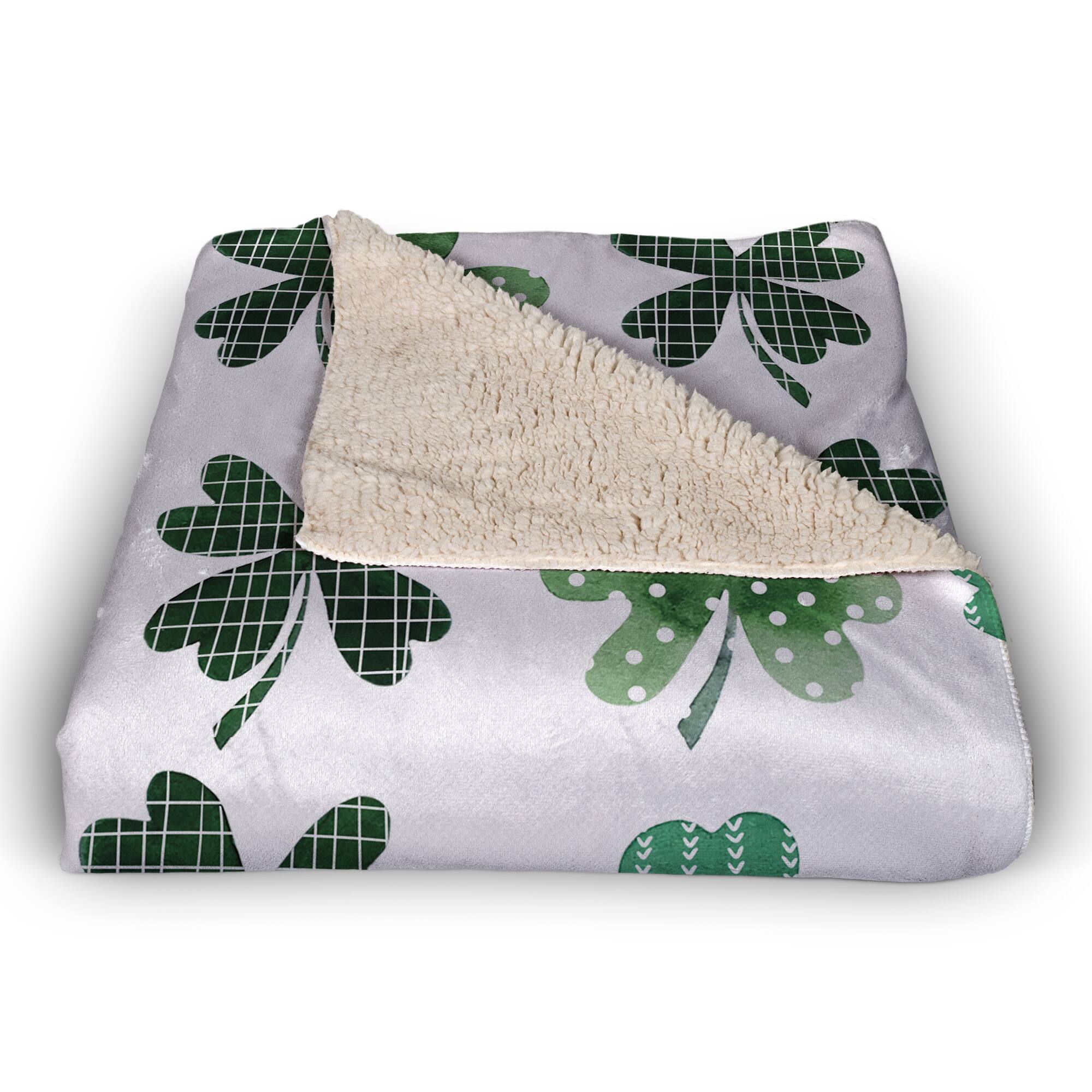 Shamrock Pattern 50" x 60" Sherpa Fleece Blanket