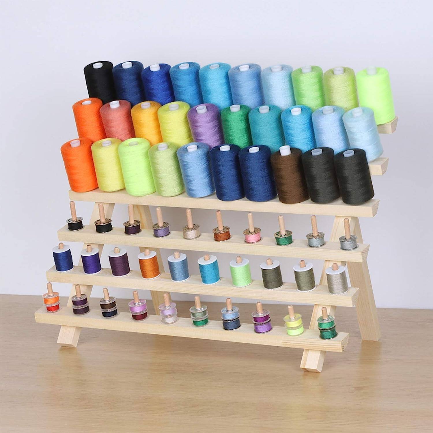 Sewing Thread Holder, 60 Spool Wooden Rack Organizer (15.7 x 12.6 x 4.9  In), PACK - Kroger