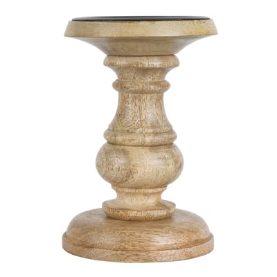 Wood Carved Pillar Candle Holder by Ashland® image