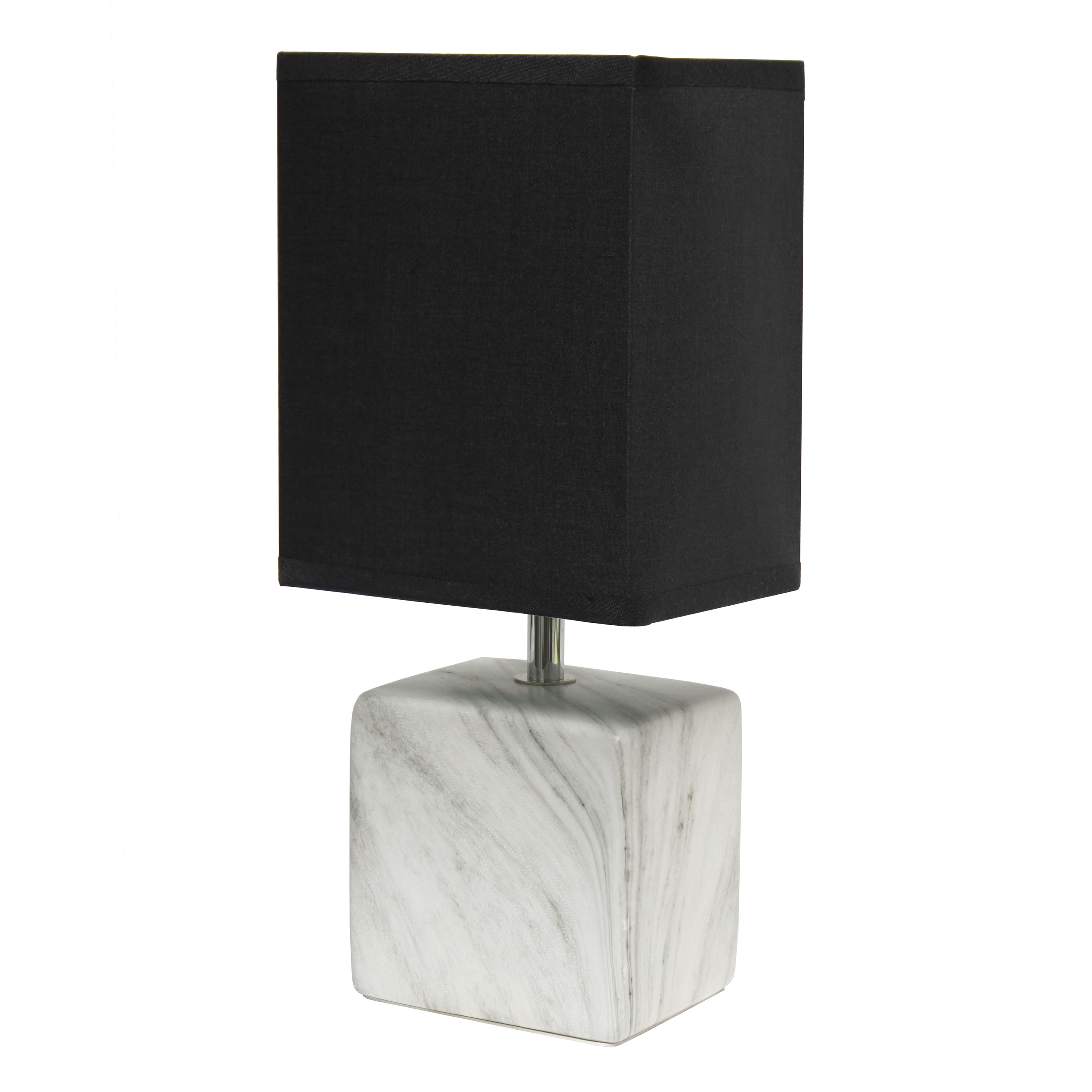 Simple Designs White Marbled Ceramic Table Lamp