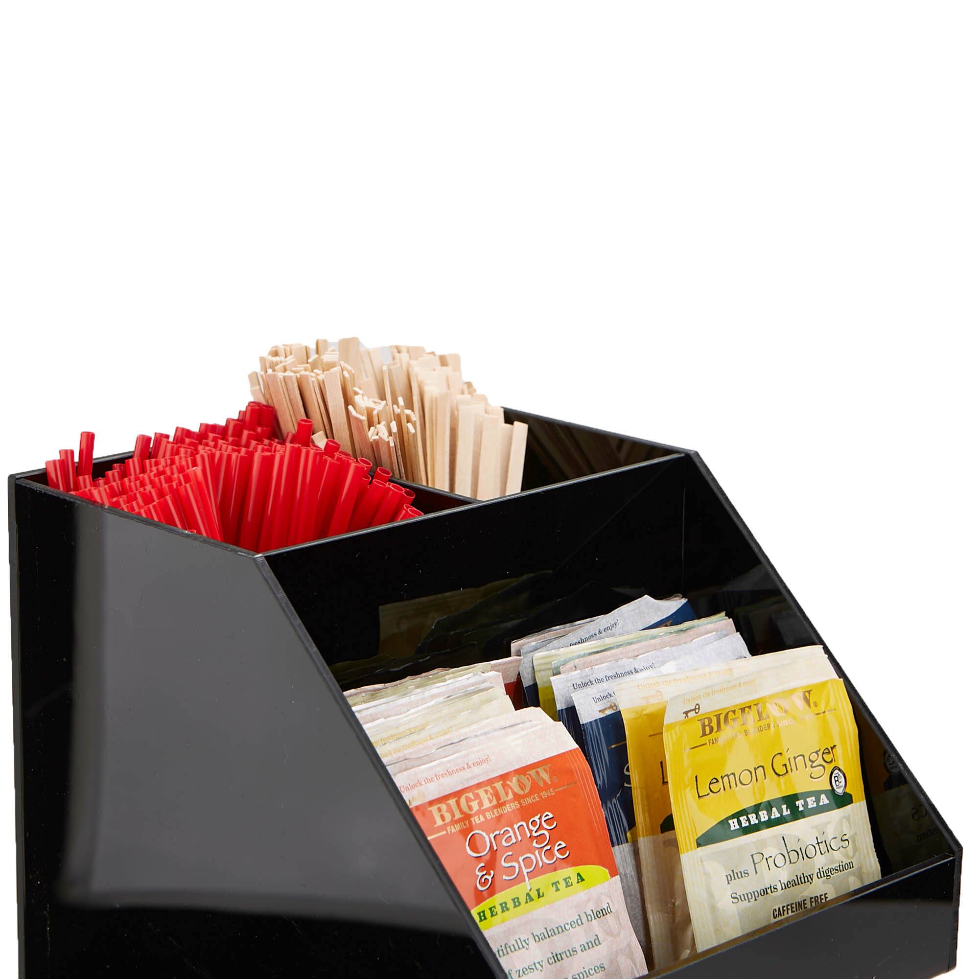 Mind Reader Black Acrylic 3-Tier High Quality Coffee and Tea Condiment Organizer