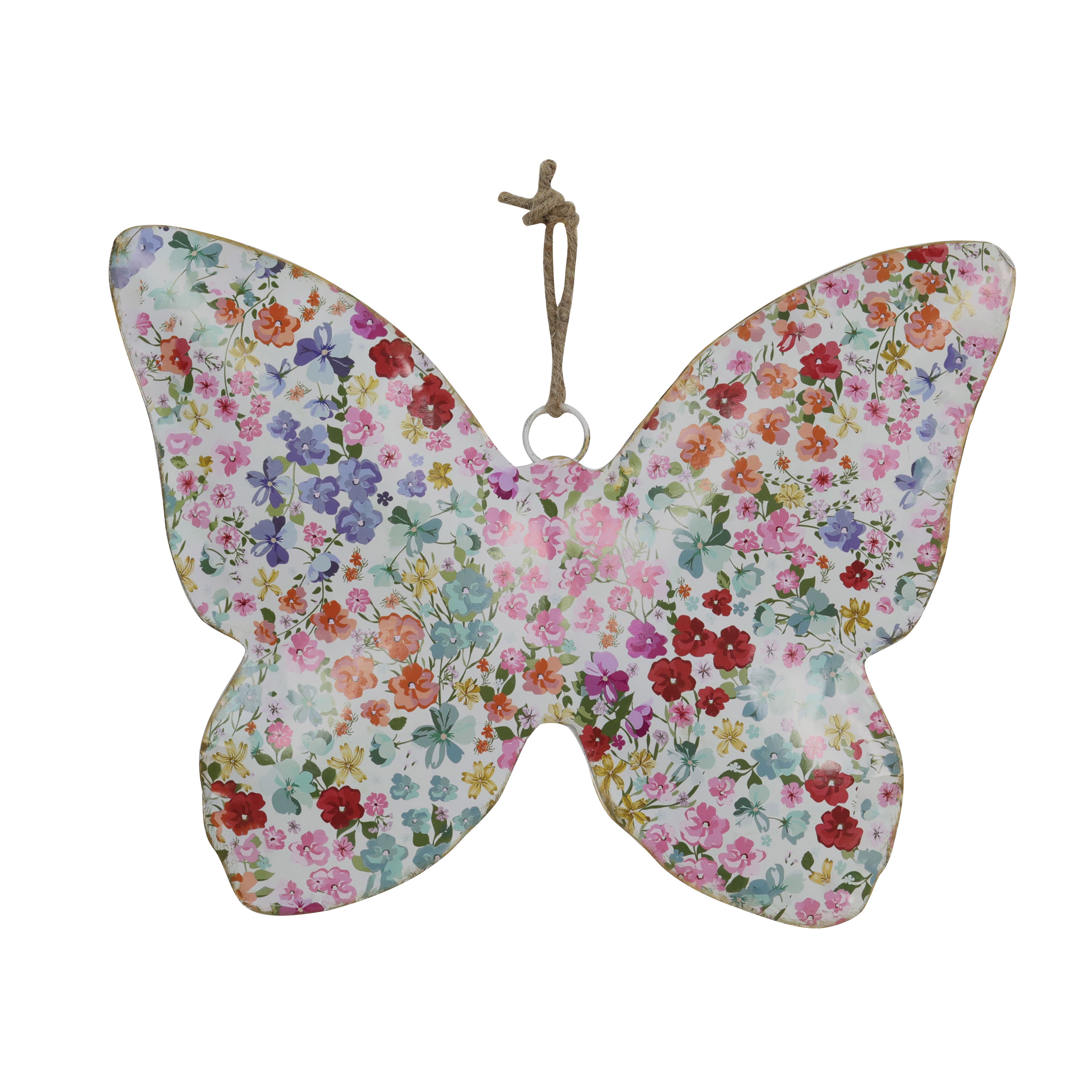 10&#x22; Floral Print Butterfly Metal Wall Accent by Ashland&#xAE;