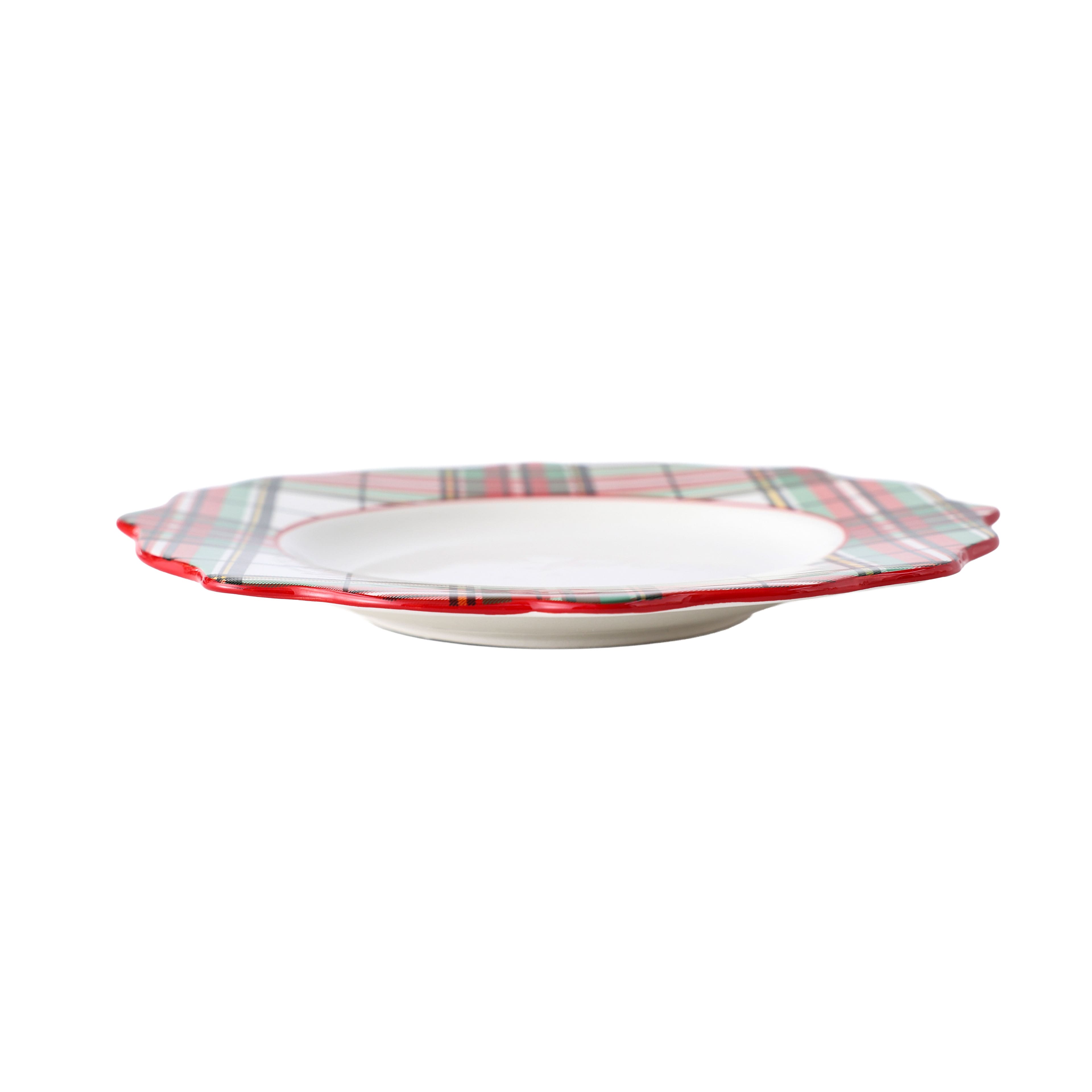 10.5&#x22; Green &#x26; Red Plaid Ceramic Dinner Plate by Ashland&#xAE;