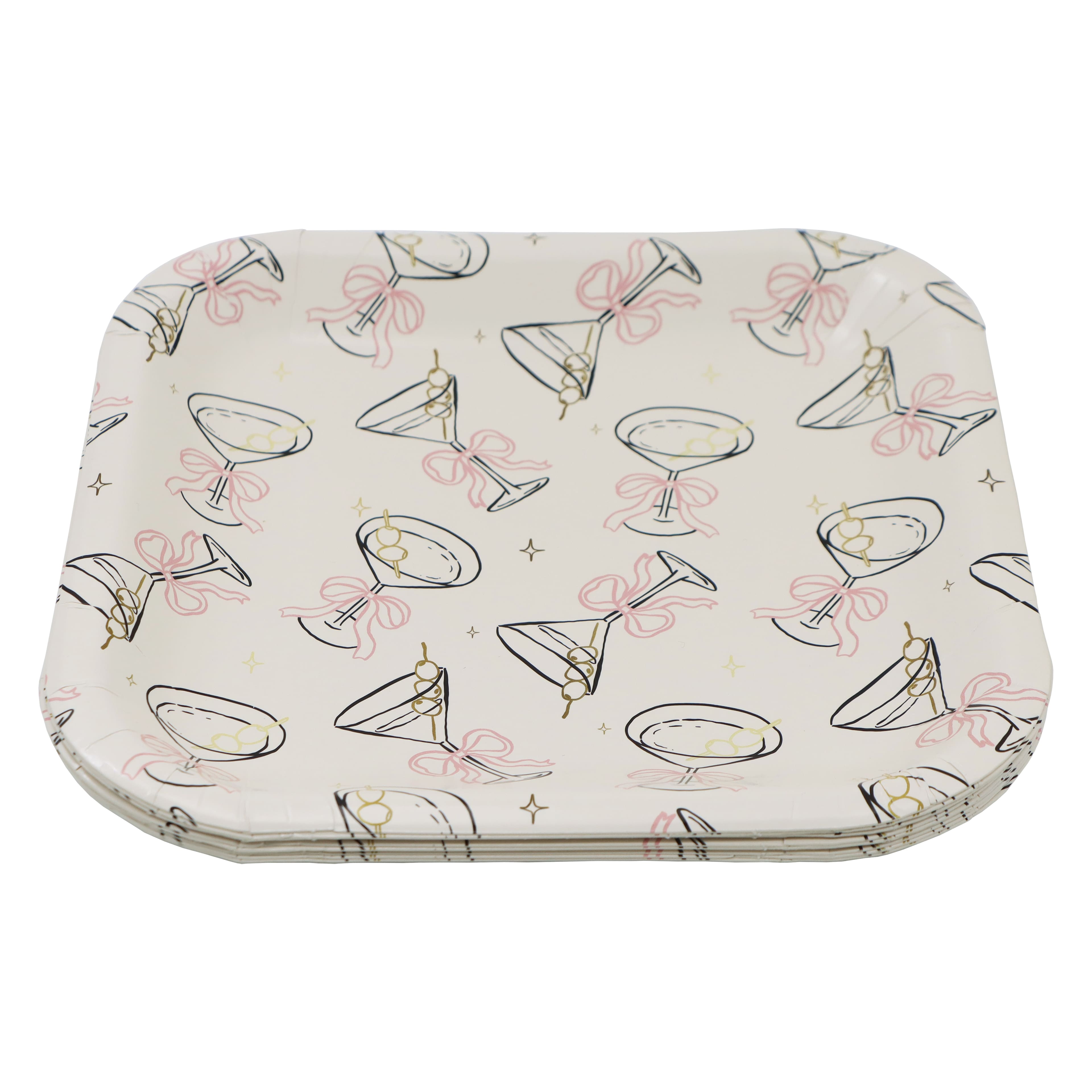 7&#x22; Square Martinis Snack Plates by Celebrate It&#x2122;