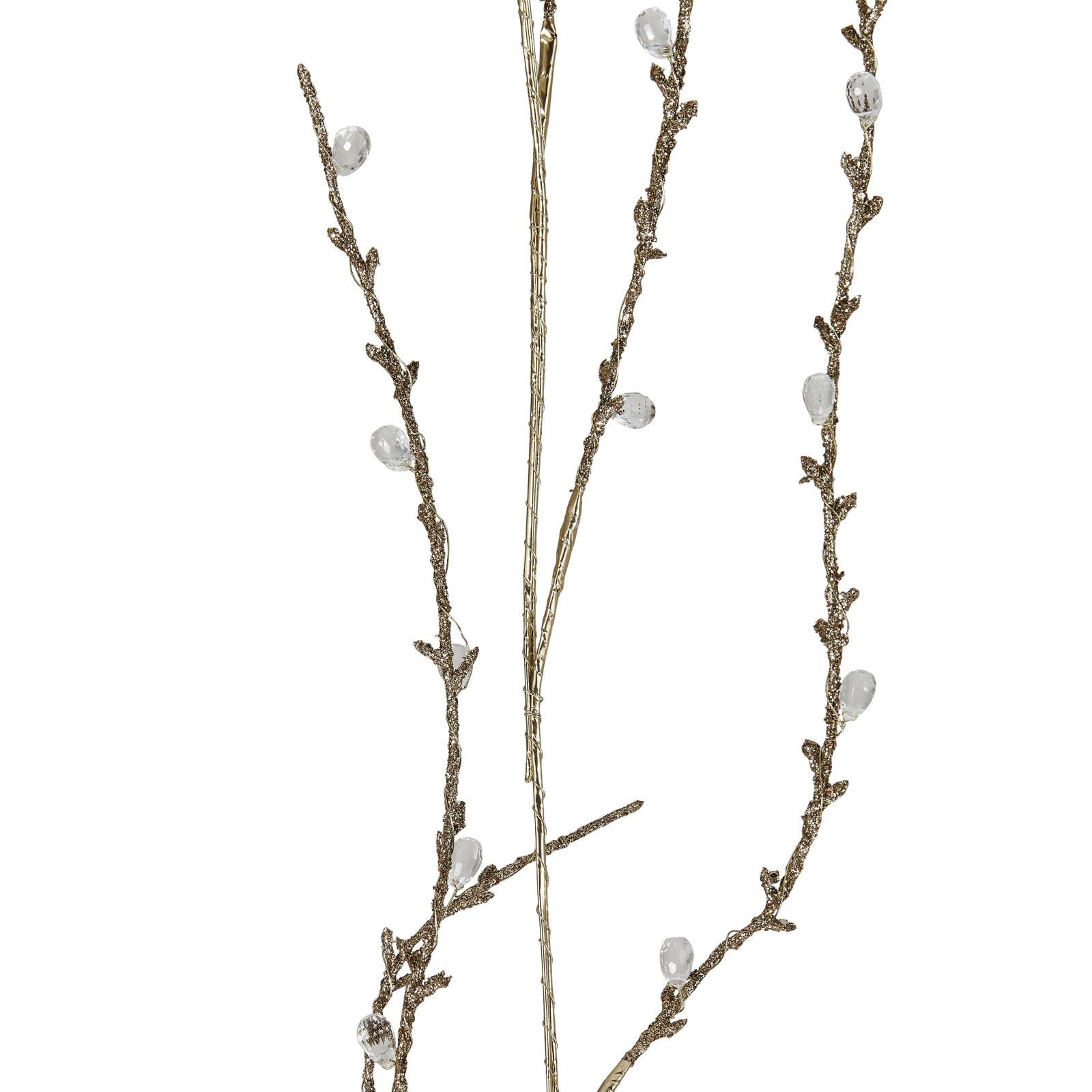 Hello Honey&#xAE; 6ft. Gold Finish Faux Twig Garland with Acrylic Jewels &#x26; Glitter
