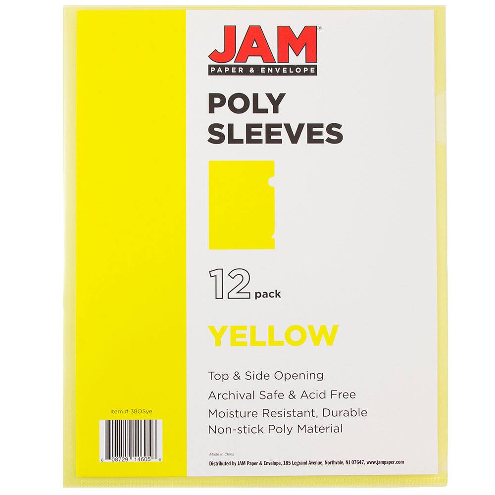 JAM Paper 9" x 11.5" Plastic Sleeve Page Protectors, 12ct.