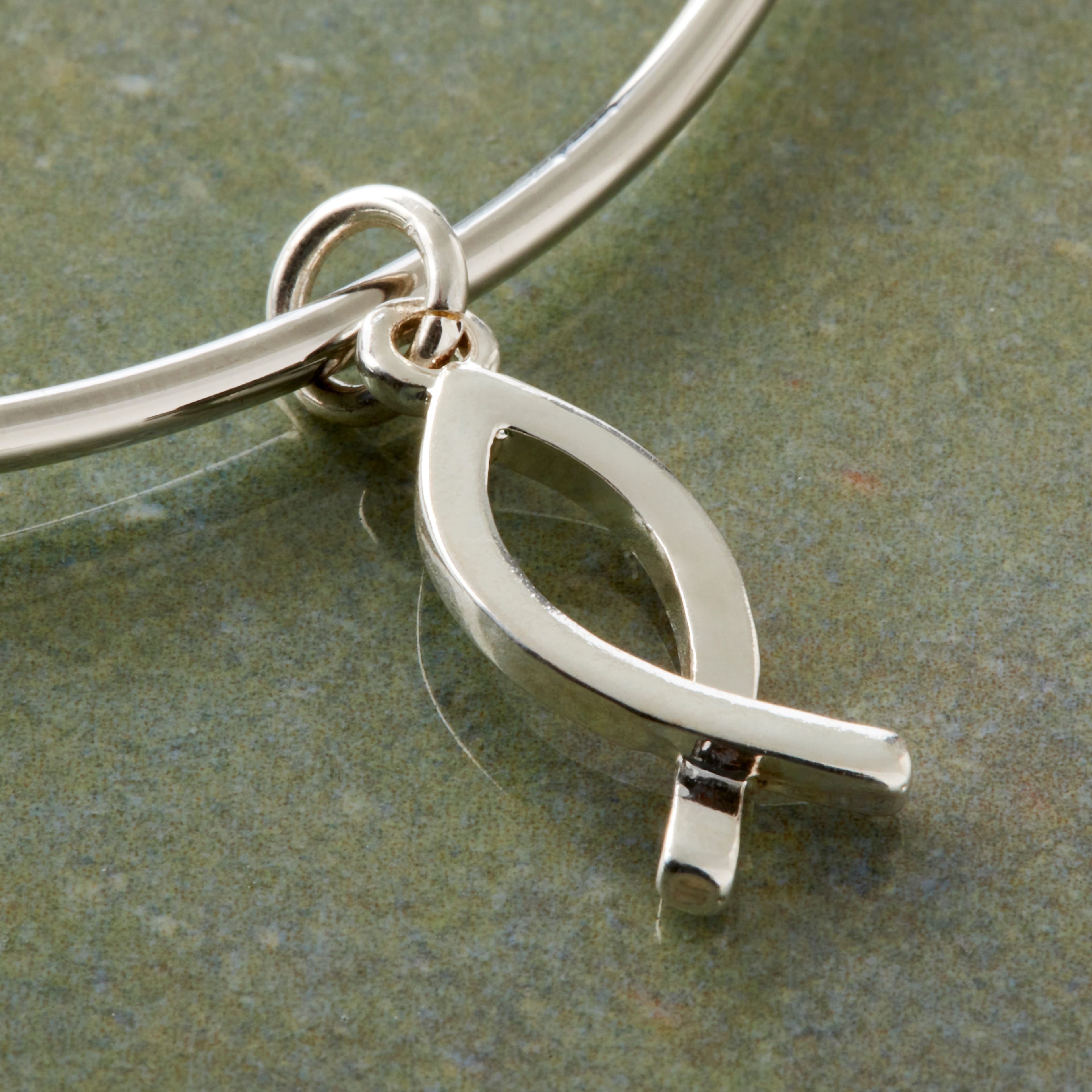 Charmalong™ Silver Plated Fish Charm by Bead Landing™