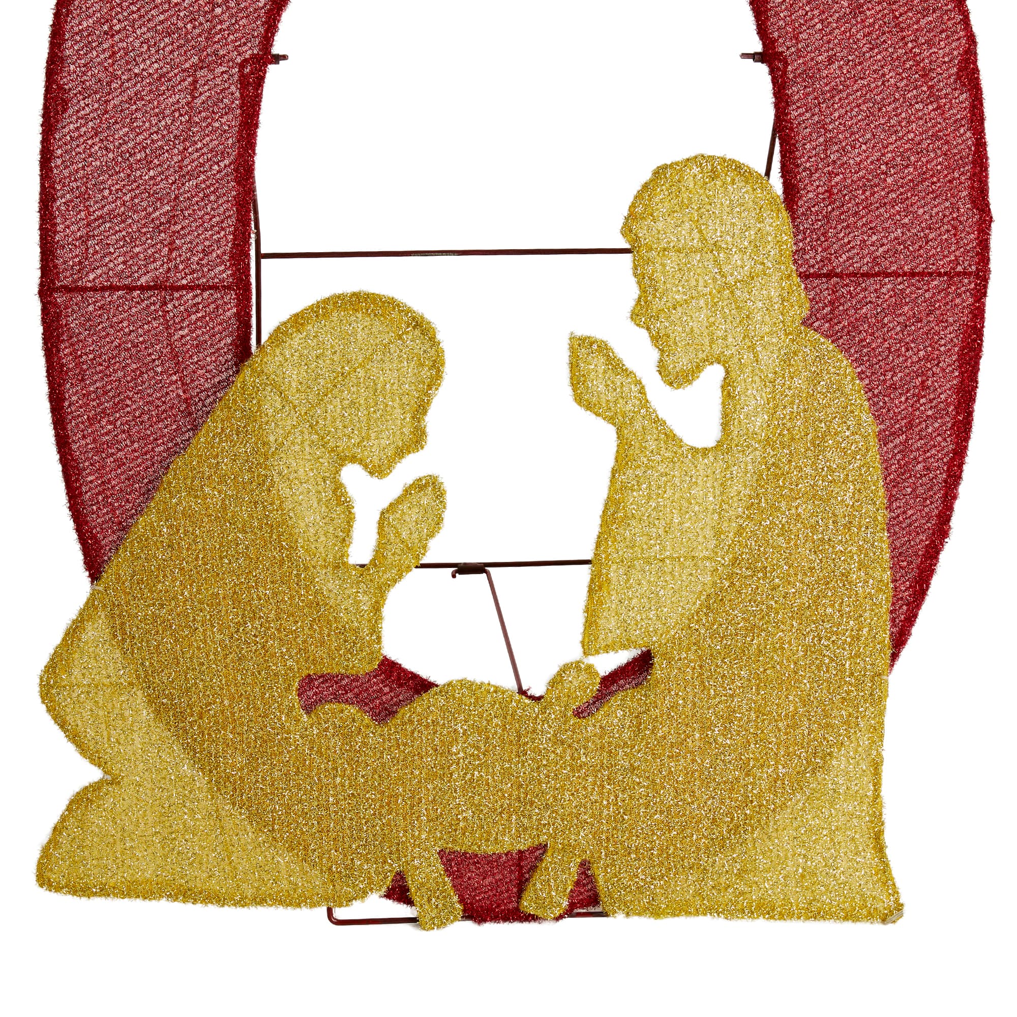 Glitzhome&#xAE; 80.75&#x22;L Lighted Christmas 2D Fabric Nativity HOPE Outdoor Decor Set
