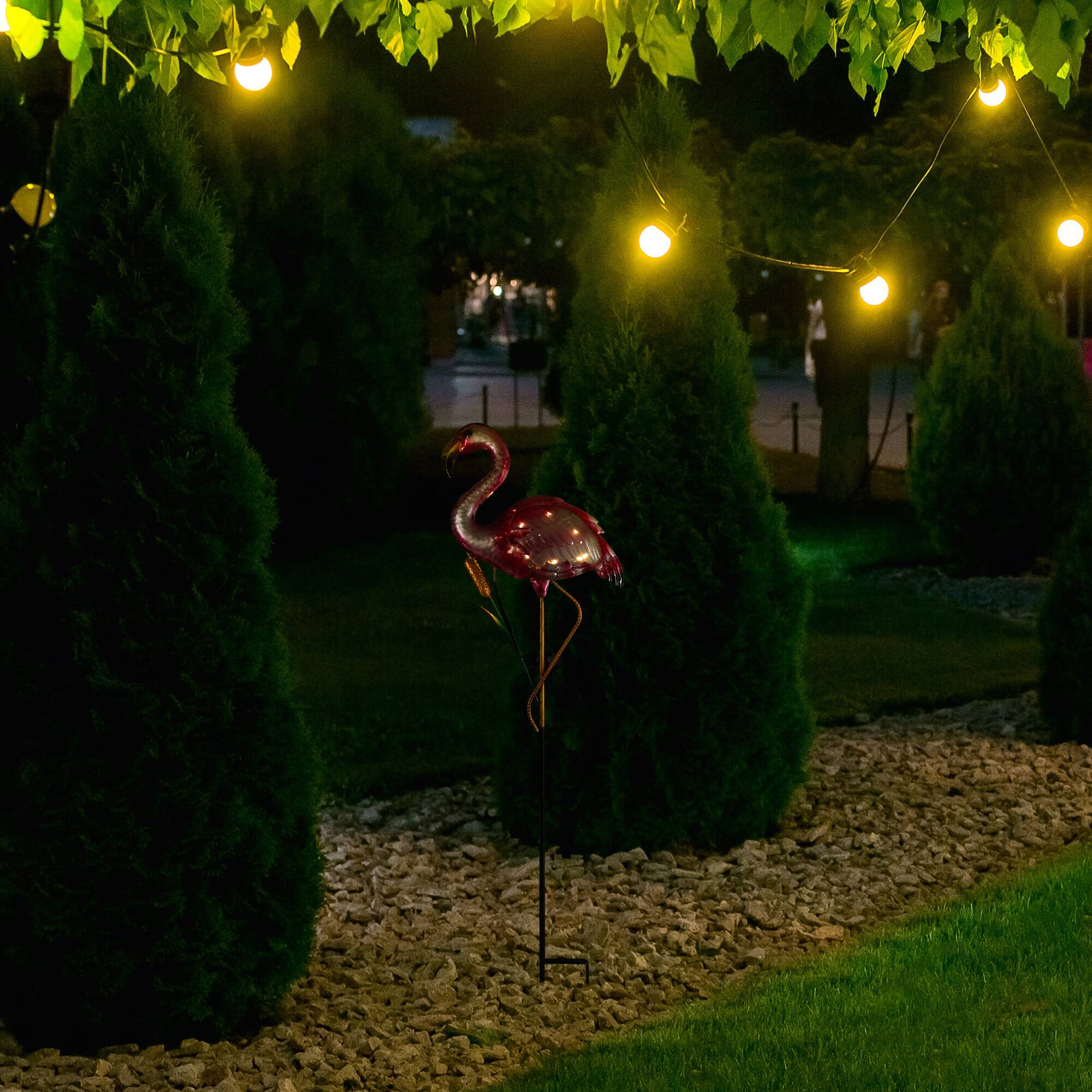 3ft. Solar Lighted Pink Flamingo Outdoor Garden Stake