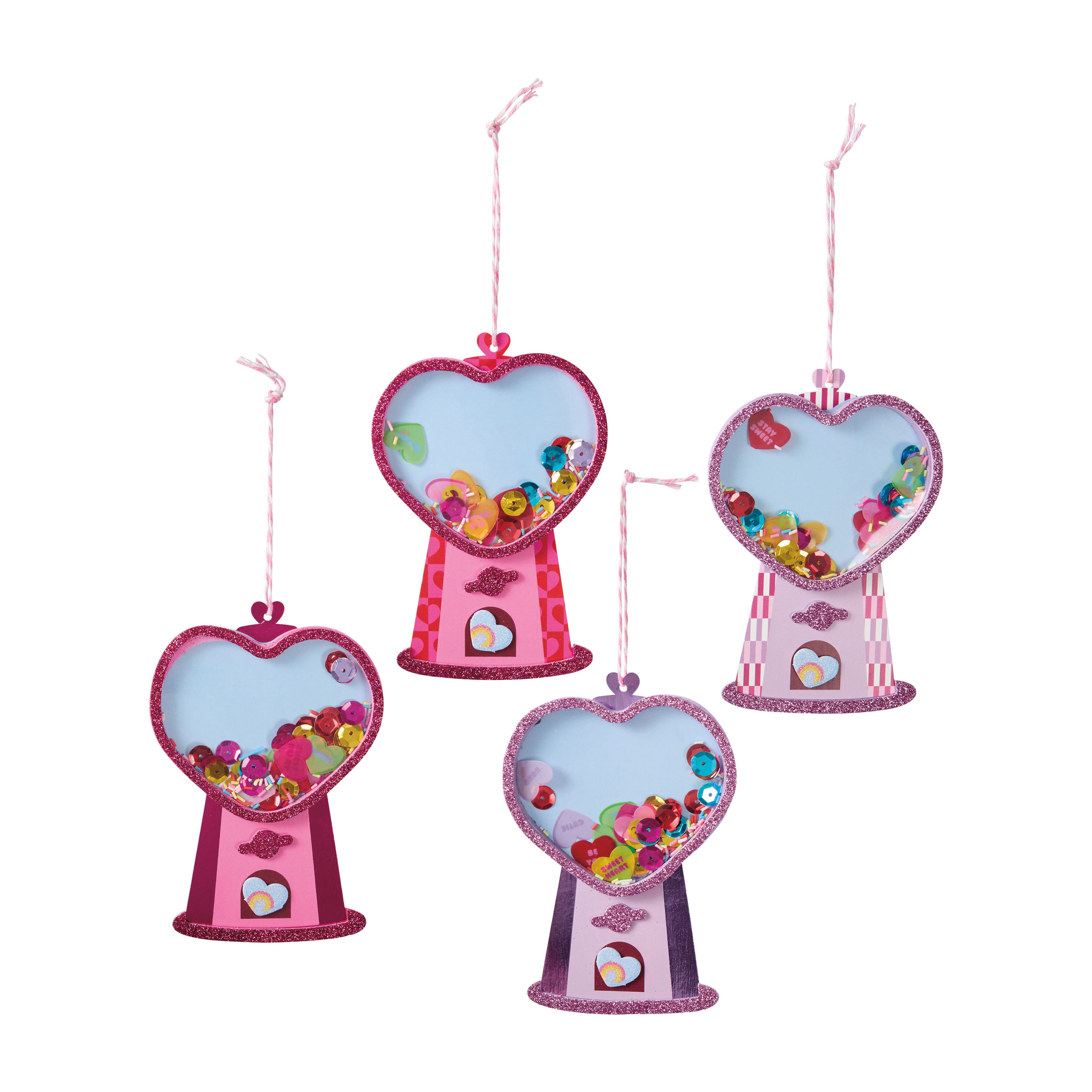 Valentine's Day Heart Bubble Gum Machine Shaker Ornament Kit by Creatology™