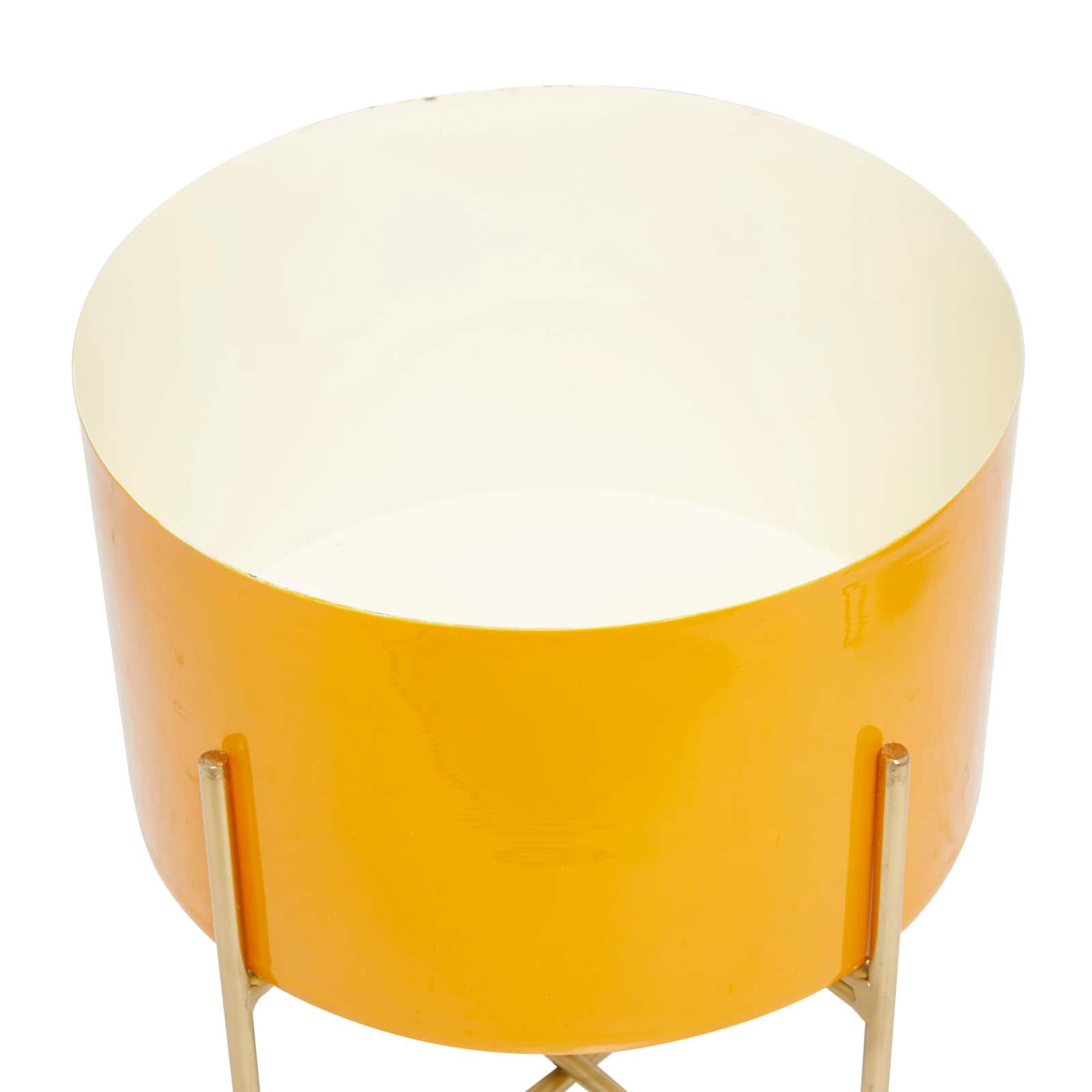 Yellow Modern Planter, Set of 2&#x22; 15&#x22;, 12&#x22;
