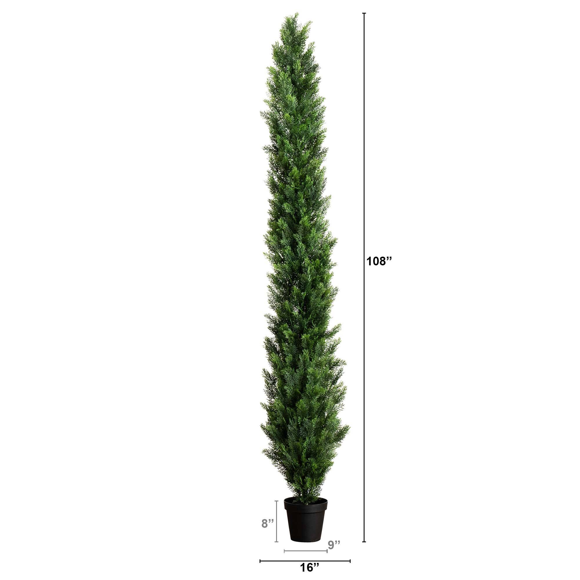 9ft. Potted Green UV Resistant Artificial Cedar Pine Tree