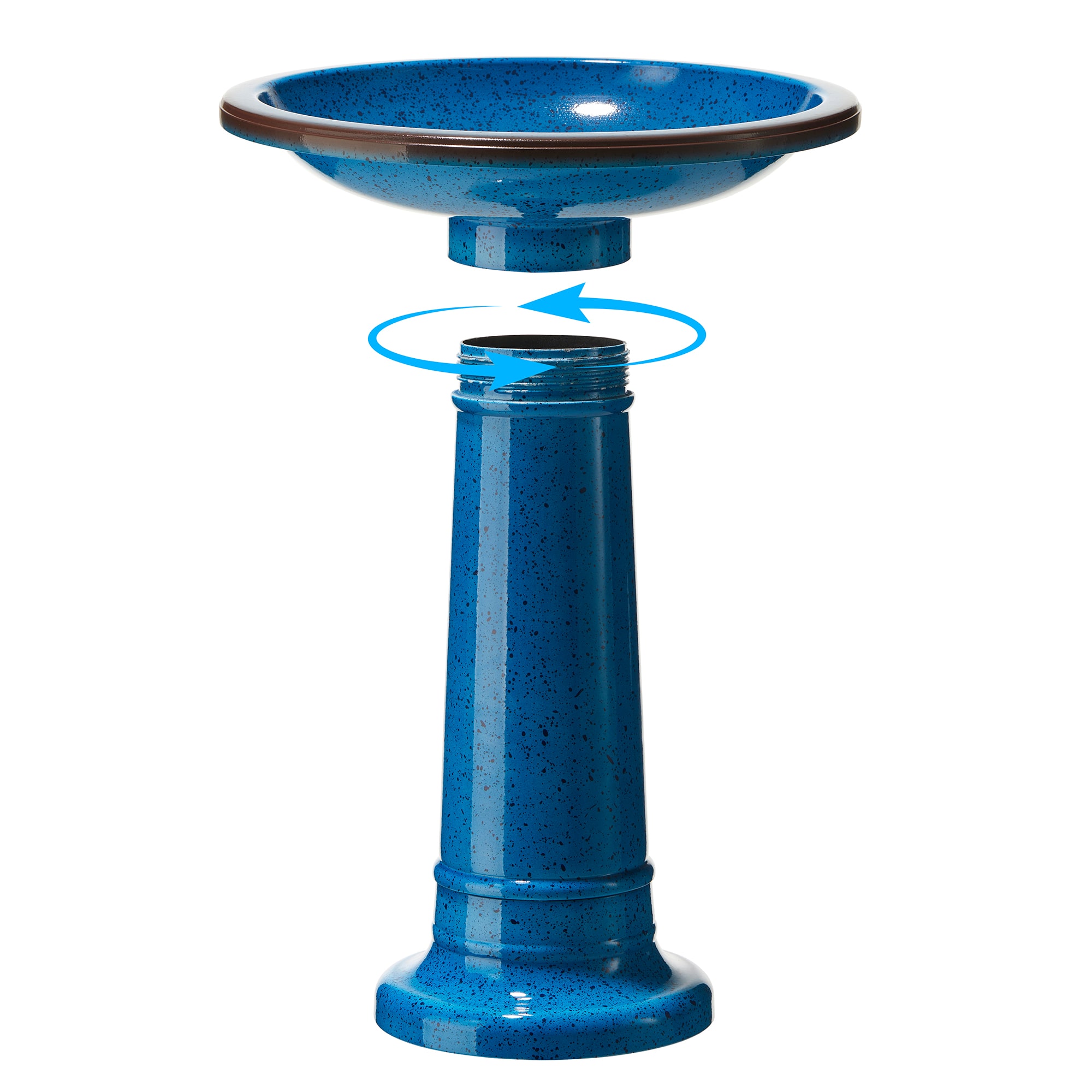 Glitzhome&#xAE; 21.5&#x22; Faux Ceramic Tall Pedestal Birdbath