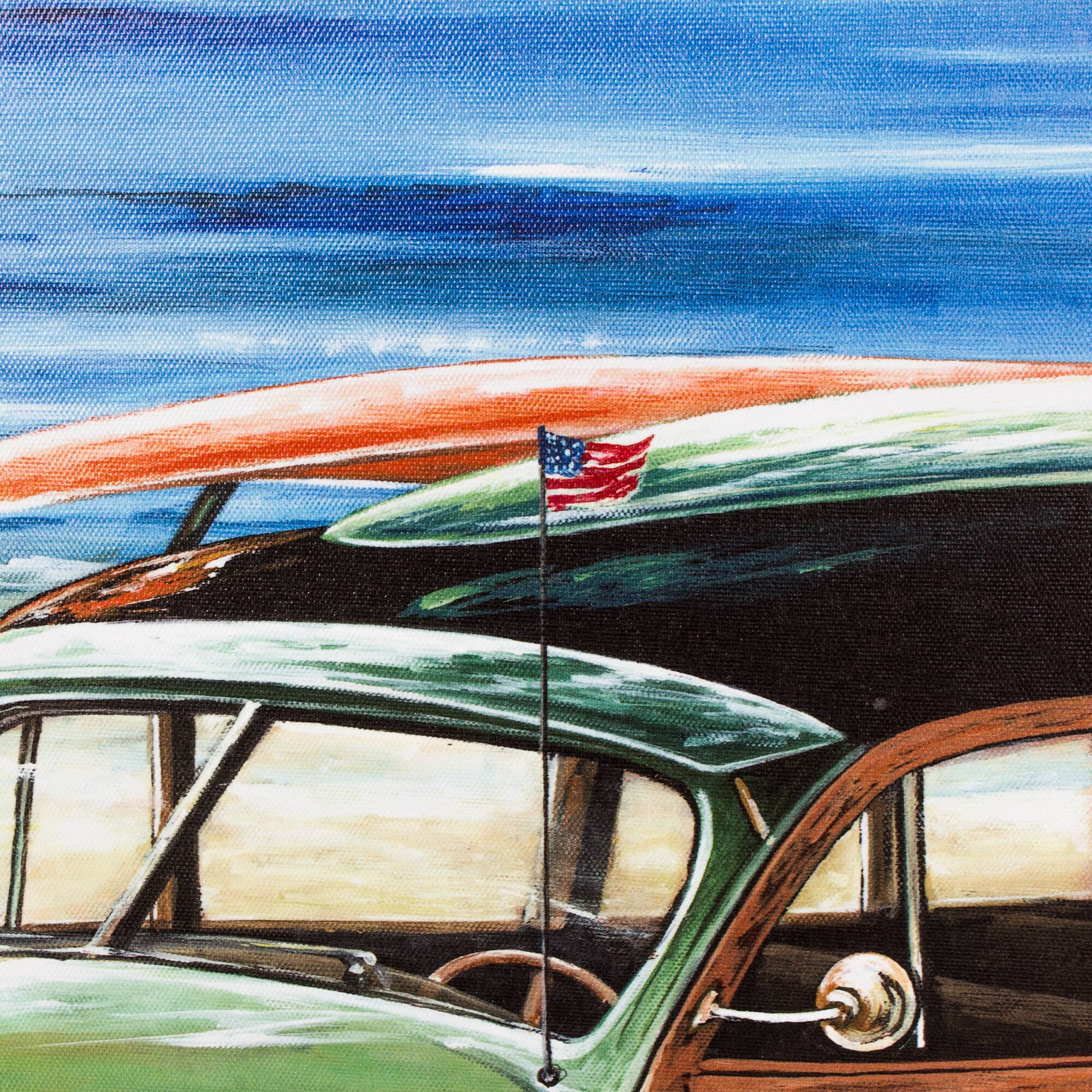 Seaside Cruising Outdoor Canvas Art Print - 35&#x22;x35&#x22;