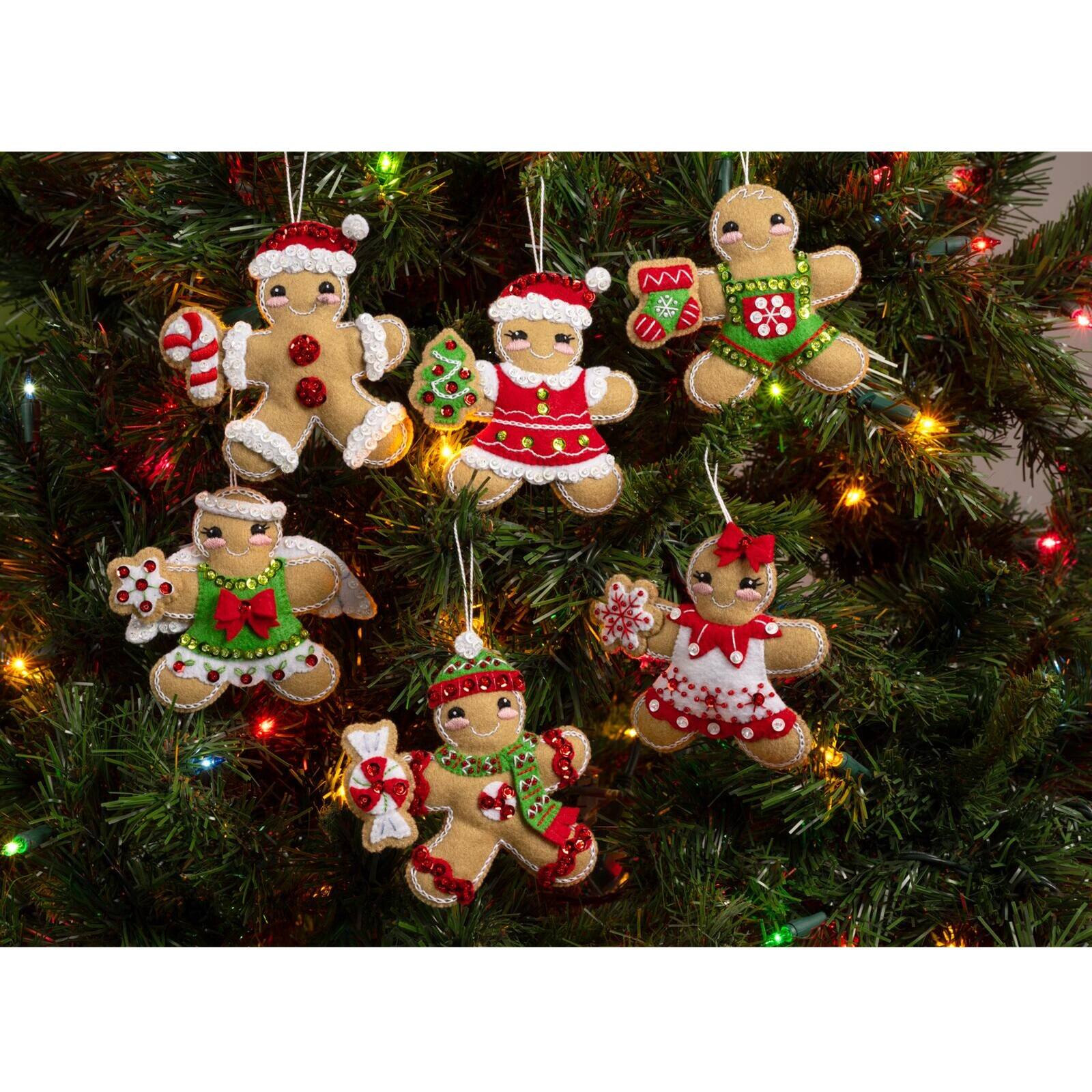 Bucilla&#xAE; Dressed-Up Gingerbread Felt Ornament Kit