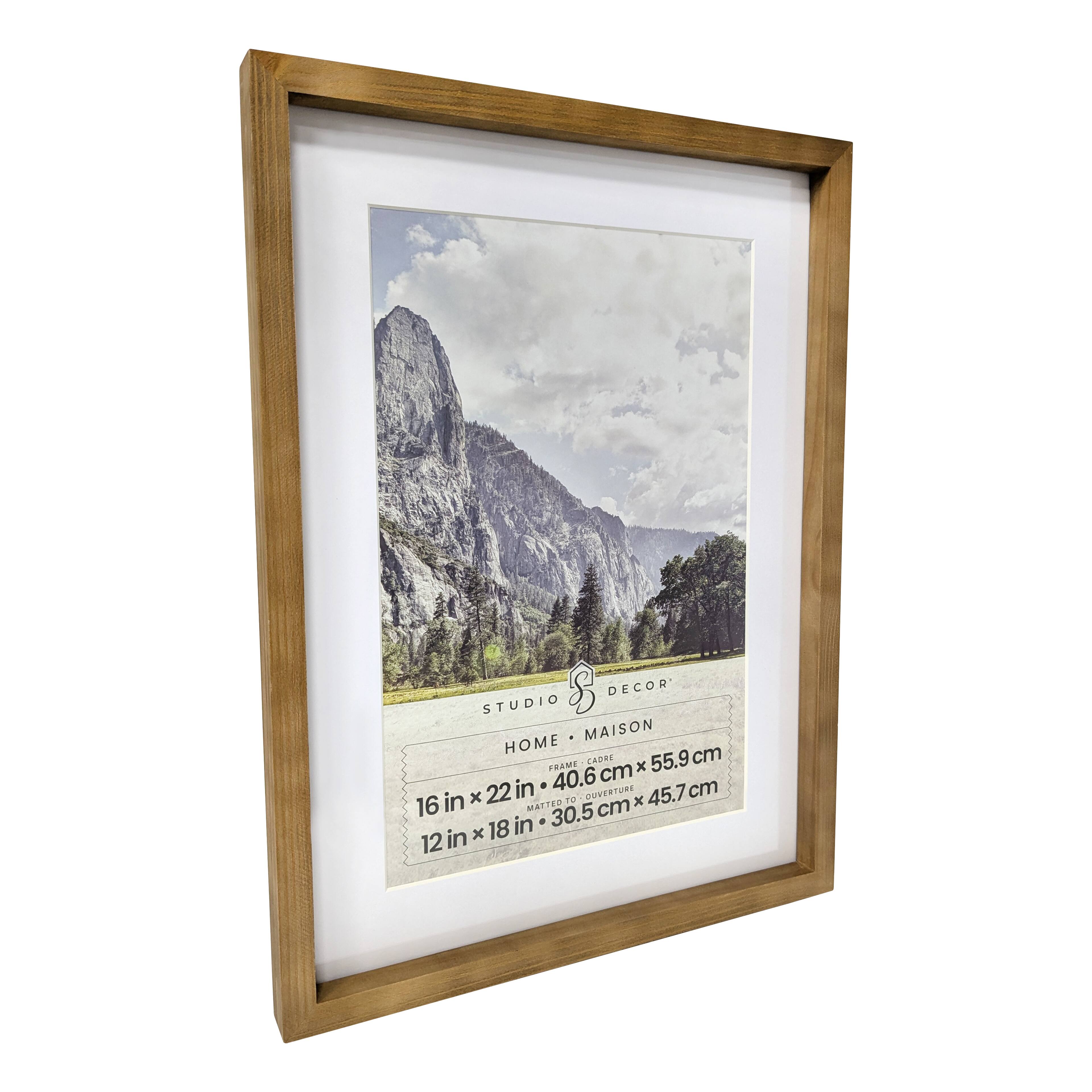 Home Natural Walnut Stain Wood Frame with Mat by Studio D&#xE9;cor&#xAE;