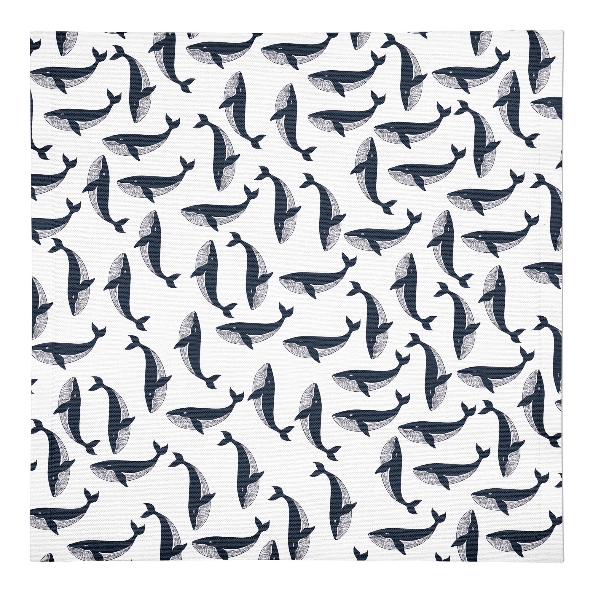Whale Pattern 10" x 10" Poly Twill Napkin