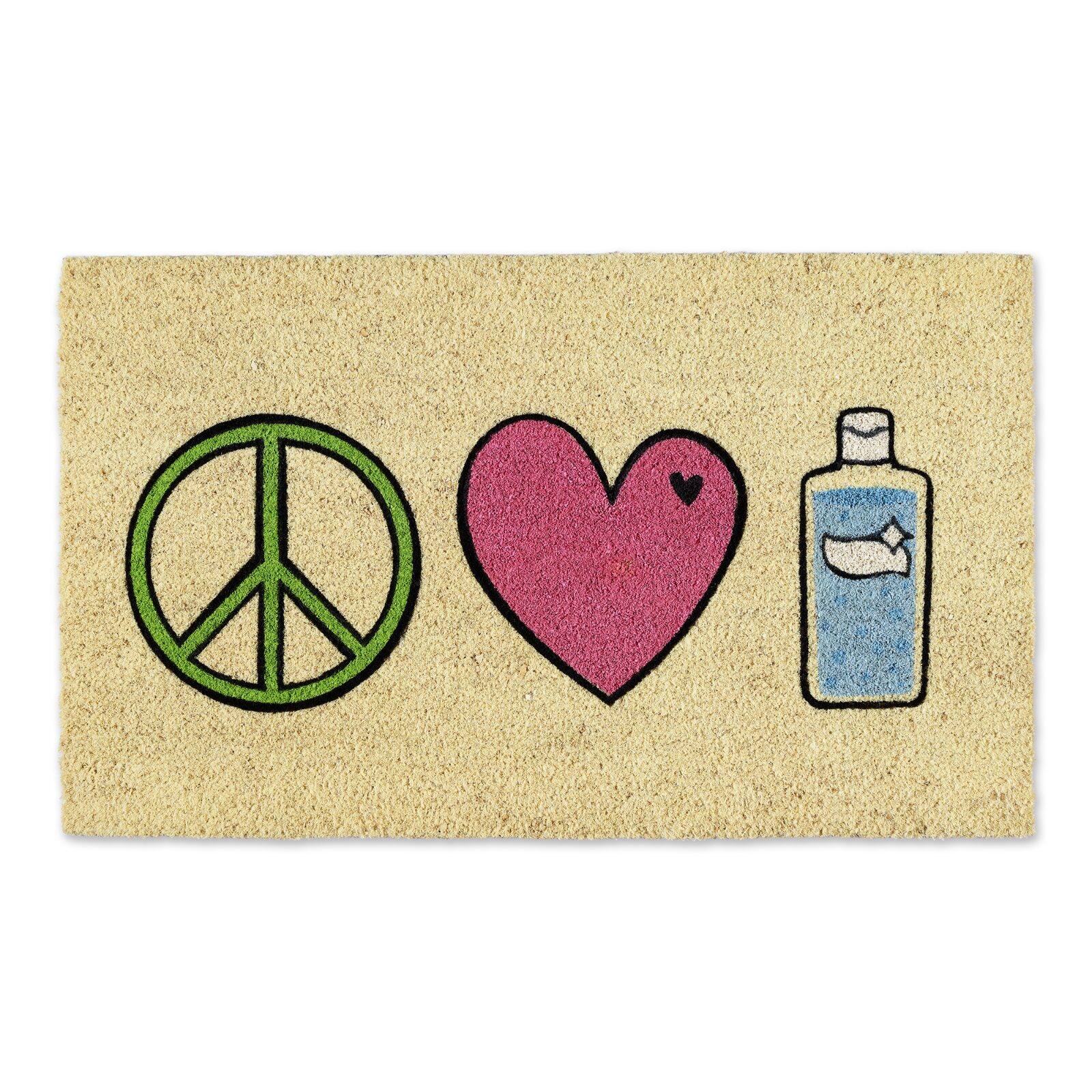 DII&#xAE; Peace, Love, Hand Sanitizer Doormat