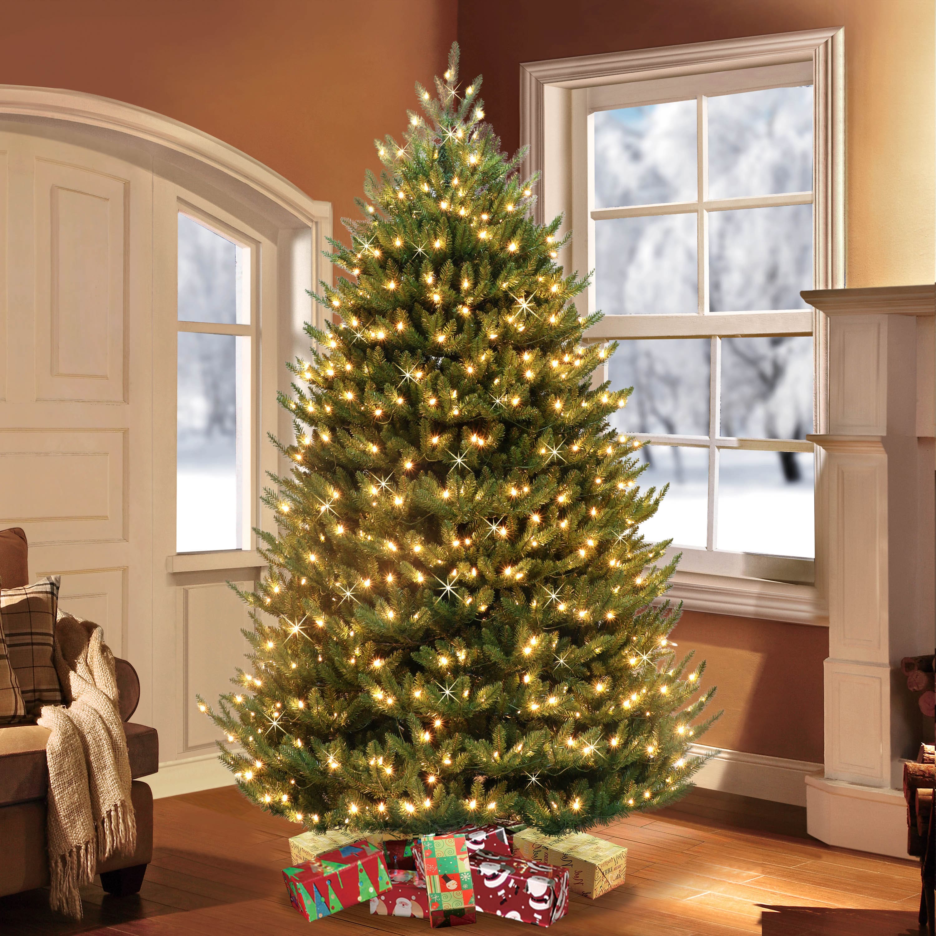 7.5ft. Pre-Lit Canadian Balsam Fir Artificial Christmas Tree, Clear LED Lights
