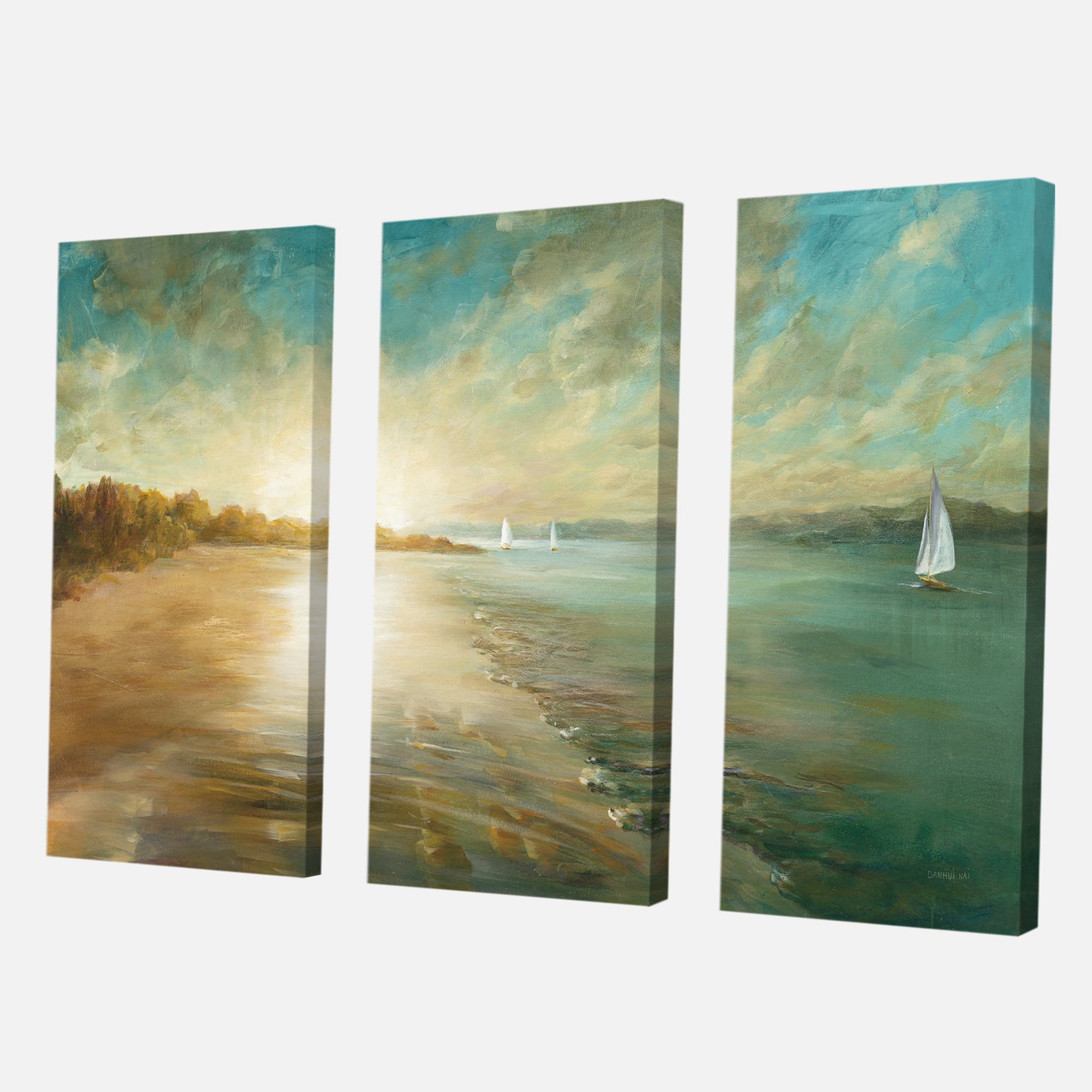 Designart - Coastal Pastel Horizon - Beach Canvas Art