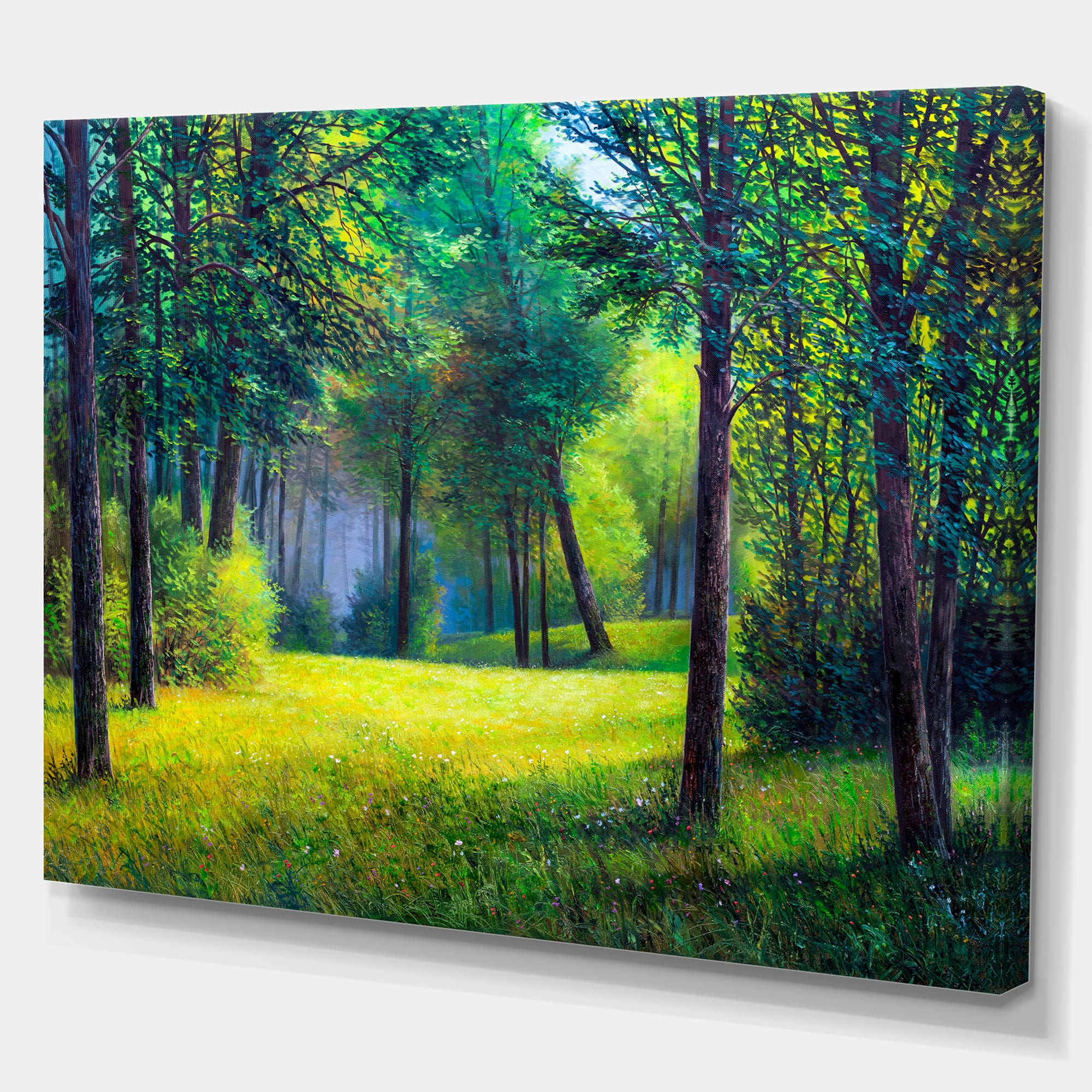 Designart - Colorful Summer Sunset - Landscapes Painting Print on Wrapped Canvas