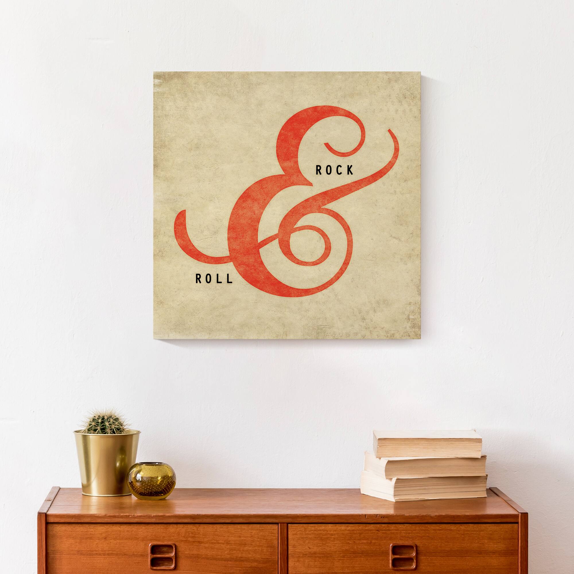 Rock And Roll Ampersand 16" x 16" Canvas Wall Art