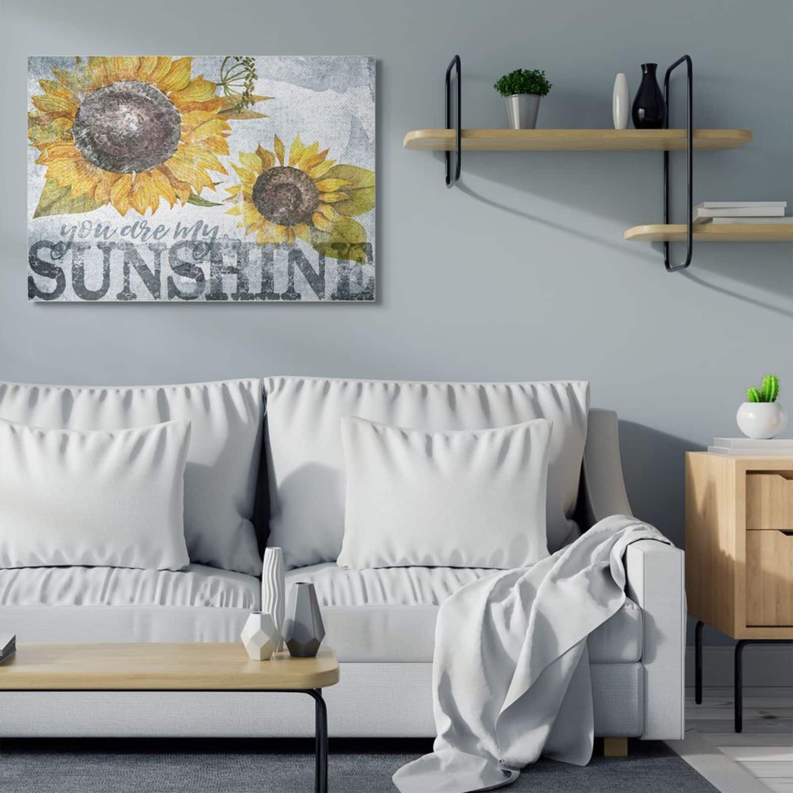 Stupell Industries You Are My Sunshine Sunflower Canvas Wall Art